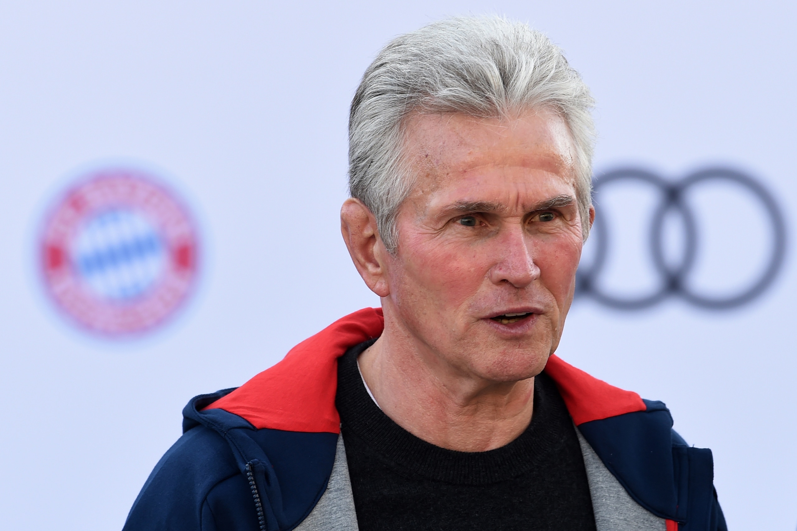 Bayern Munich's new headcoach Jupp Heynckes is pictured during a car handover event at the Audi headquarters in Ingolstadt, southern Germany, on October 11, 2017.  / AFP PHOTO / Christof STACHE        (Photo credit should read CHRISTOF STACHE/AFP/Getty Im