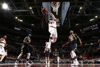 CLEVELAND, OH - OCTOBER 6: Jae Crowder #99 of the Cleveland Cavaliers shoots the ball during the preseason game against the Indiana Pacers on October 6, 2017 at Quicken Loans Arena in Cleveland, Ohio.  NOTE TO USER: User expressly acknowledges and agrees 