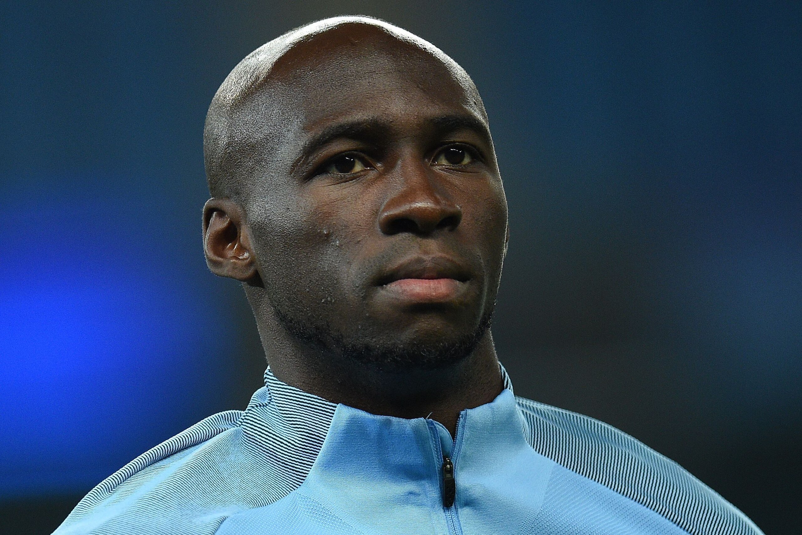 Manchester City's French defender Eliaquim Mangala warms up ahead of the Group F football match between Manchester City and Shakhtar Donetsk at the Etihad Stadium in Manchester, north west England, on September 26, 2017. / AFP PHOTO / Oli SCARFF        (P