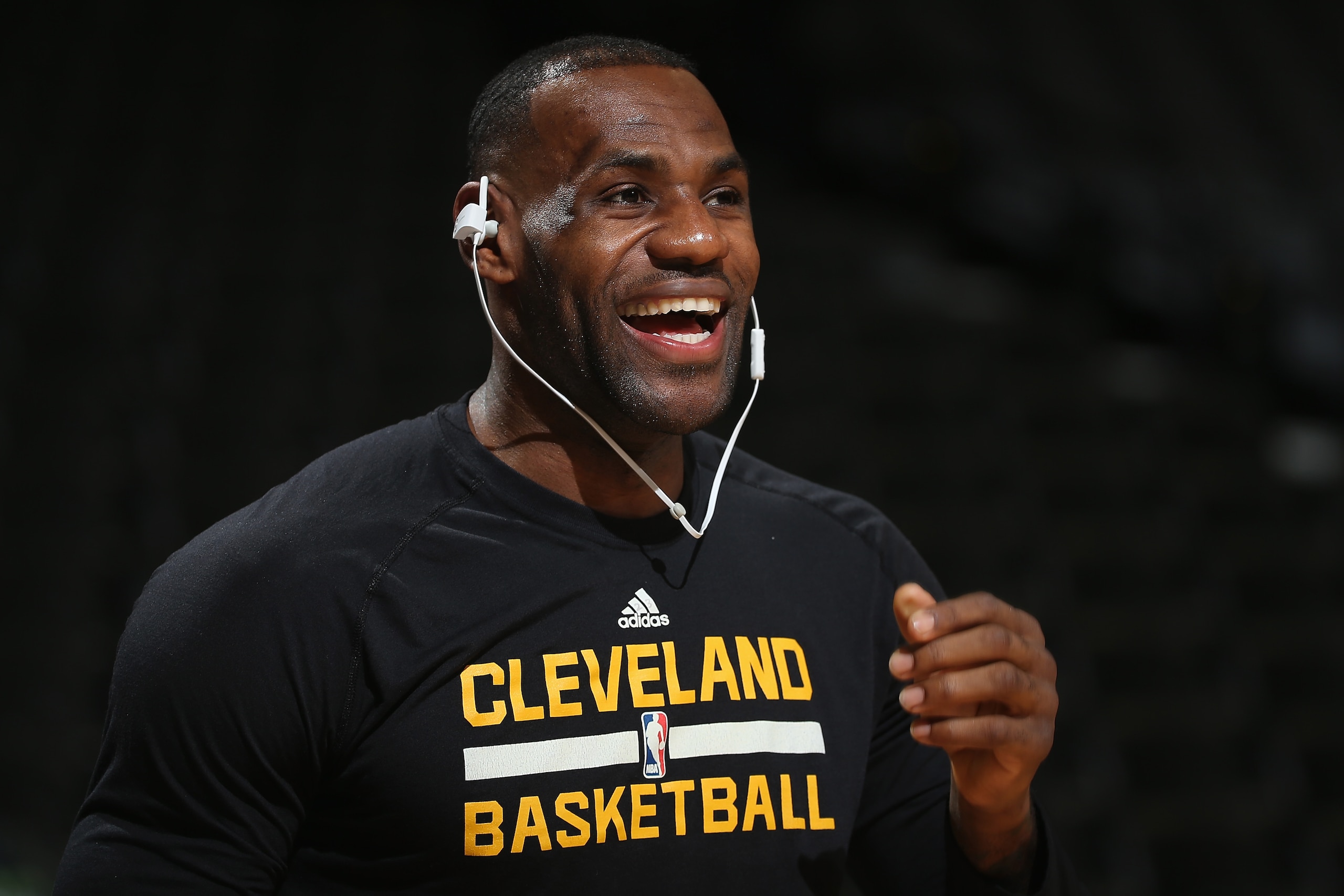 DENVER, CO - DECEMBER 29:  LeBron James #23 of the Cleveland Cavaliers warms up prior to facing the Denver Nuggets at Pepsi Center on December 29, 2015 in Denver, Colorado. NOTE TO USER: User expressly acknowledges and agrees that, by downloading and or u