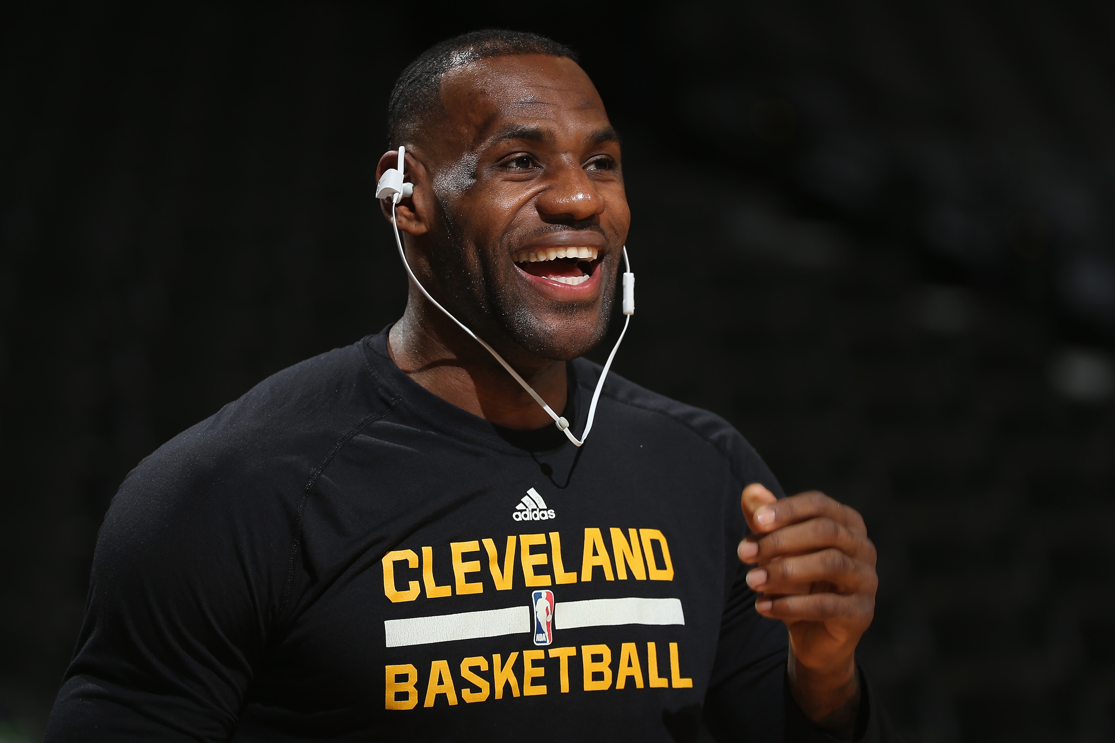 DENVER, CO - DECEMBER 29:  LeBron James #23 of the Cleveland Cavaliers warms up prior to facing the Denver Nuggets at Pepsi Center on December 29, 2015 in Denver, Colorado. NOTE TO USER: User expressly acknowledges and agrees that, by downloading and or u