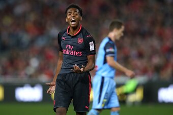 SYDNEY, AUSTRALIA - JULY 13:  Joe Willock of Arsenal reacts after attempting a shot at goal during the match between Sydney FC and Arsenal FC at ANZ Stadium on July 13, 2017 in Sydney, Australia.  (Photo by Cameron Spencer/Getty Images)