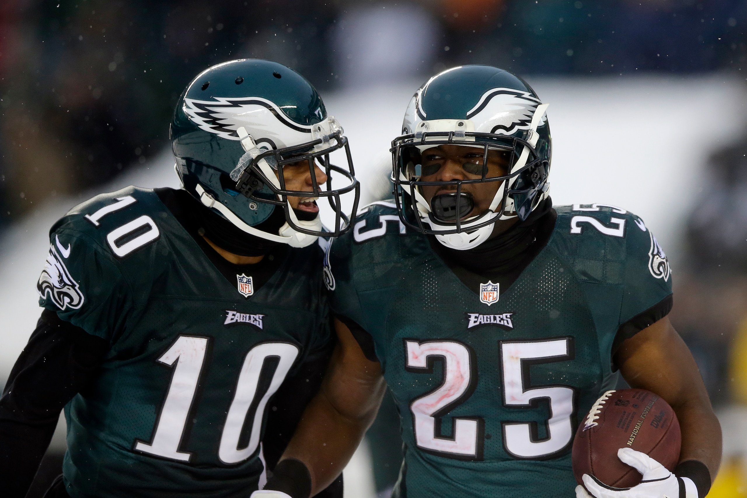Jackson (left) and McCoy (right) when they were teammates in Philadelphia.