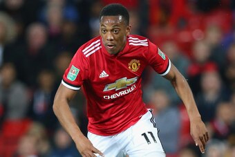 MANCHESTER, ENGLAND - SEPTEMBER 20:  Anthony Martial of Manchester United during the Carabao Cup Third Round match between Manchester United and Burton Albion at Old Trafford on September 20, 2017 in Manchester, England.  (Photo by Alex Livesey/Getty Imag