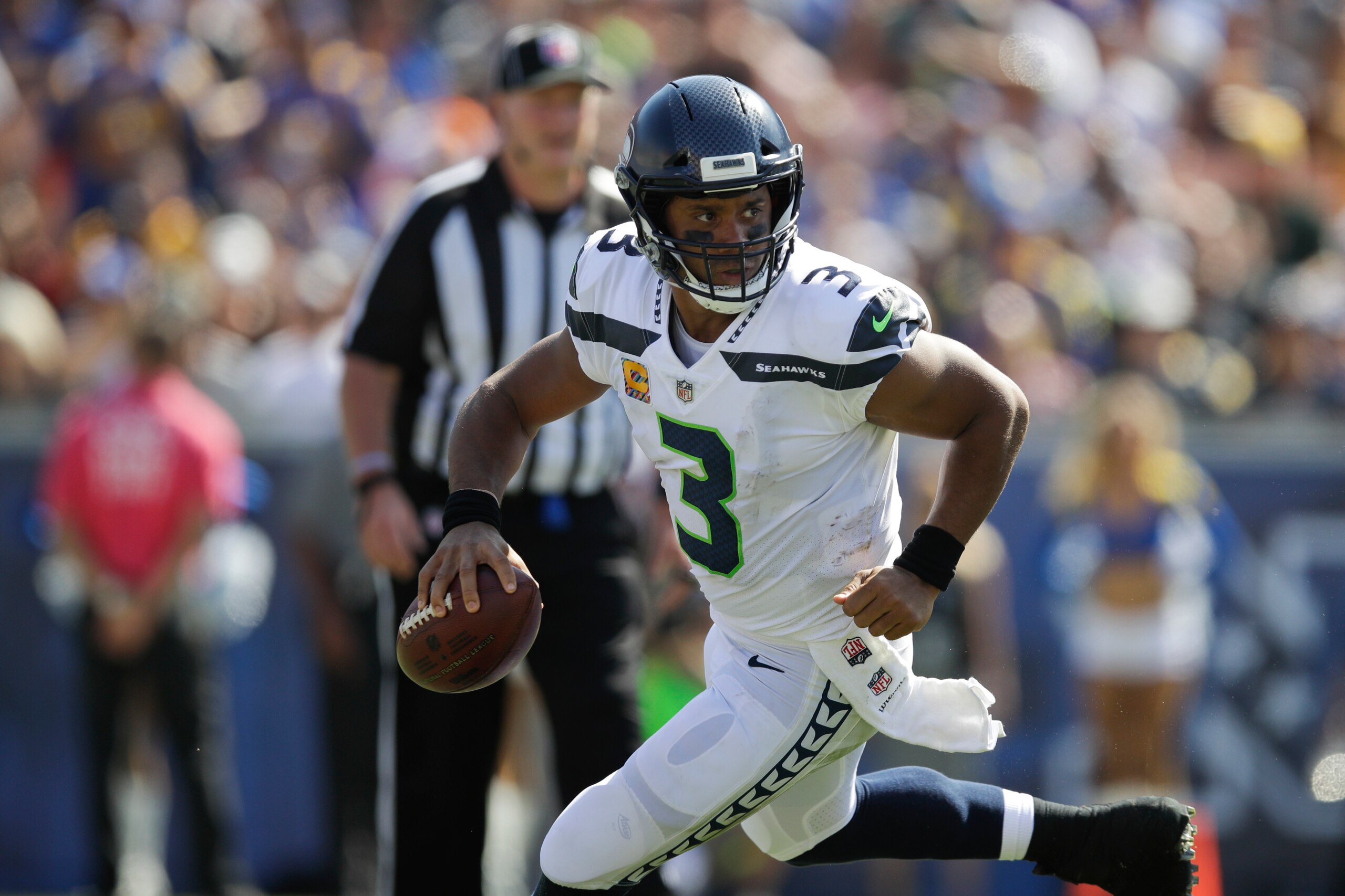 Could Mayfield emulate Russell Wilson at the next level? Could Mayfield emulate Russell Wilson at the next level?