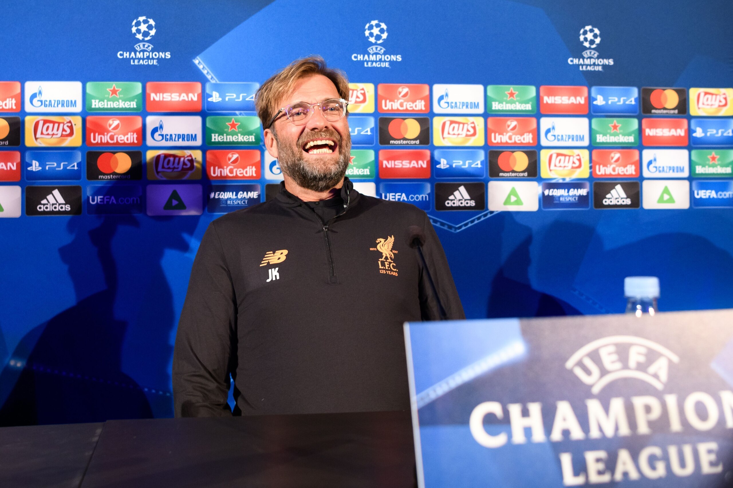 Liverpools head coach Jurgen Klopp holds a press conference on the eve of the UEFA Champions League Group E football match between Maribor and Liverpool on October 16, 2017, in Maribor.  / AFP PHOTO / Jure Makovec        (Photo credit should read JURE MAK