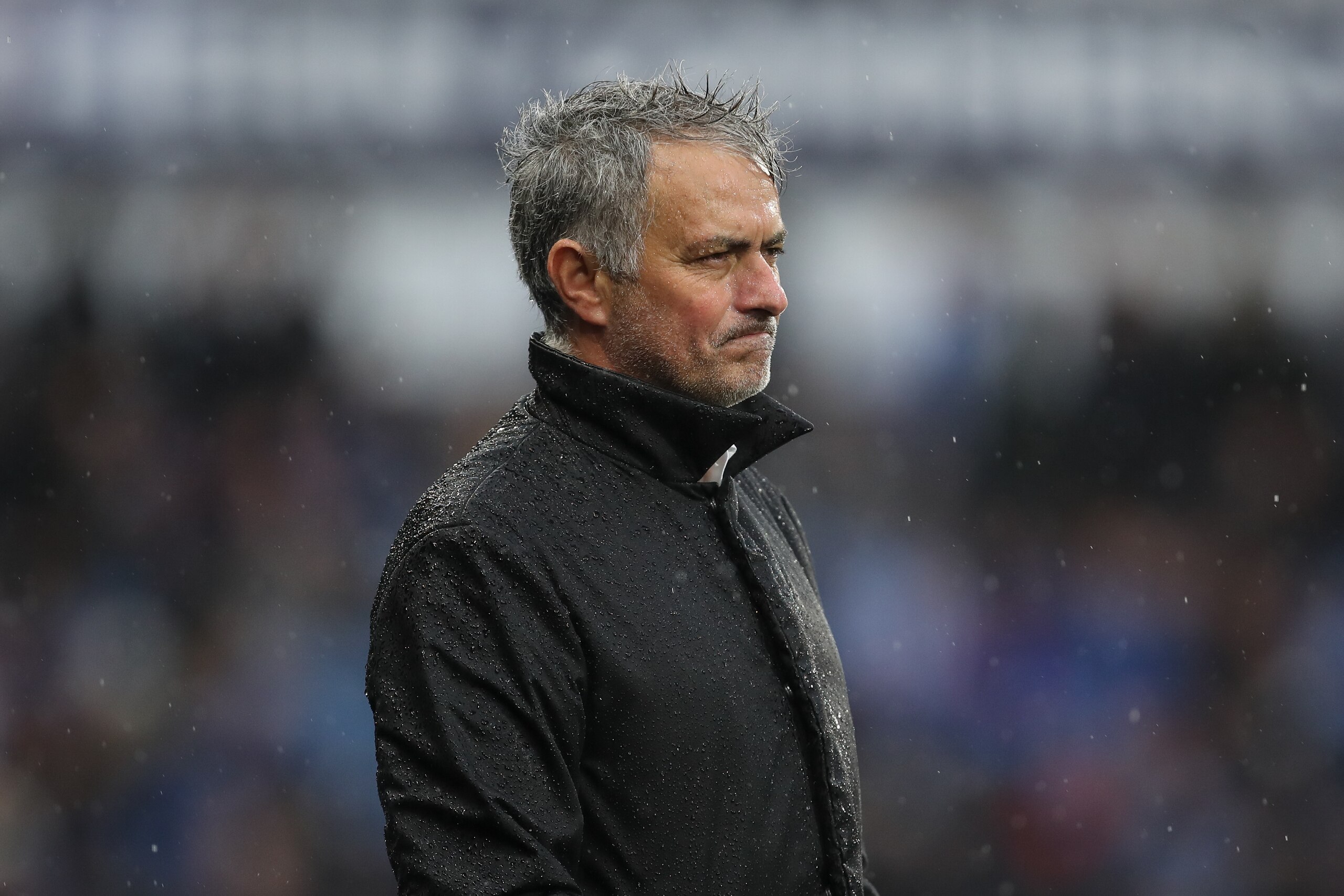 HUDDERSFIELD, ENGLAND - OCTOBER 21: Jose Mourinho the head coach / manager of Manchester United during the Premier League match between Huddersfield Town and Manchester United at John Smith's Stadium on October 21, 2017 in Huddersfield, England. (Photo by