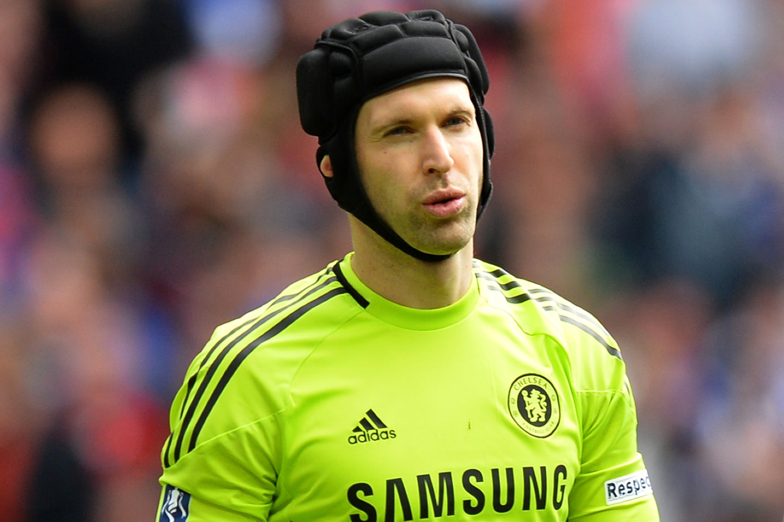 Chelsea's Czech goalkeeper Petr Cech is pictured during the FA Cup semi-final football match between Chelsea and Manchester City at Wembley Stadium in north London on April 14, 2013. AFP PHOTO/PAUL ELLIS
NOT FOR MARKETING OR ADVERTISING USE / RESTRICTED Chelsea's Czech goalkeeper Petr Cech is pictured during the FA Cup semi-final football match between Chelsea and Manchester City at Wembley Stadium in north London on April 14, 2013. AFP PHOTO/PAUL ELLIS
NOT FOR MARKETING OR ADVERTISING USE / RESTRICTED