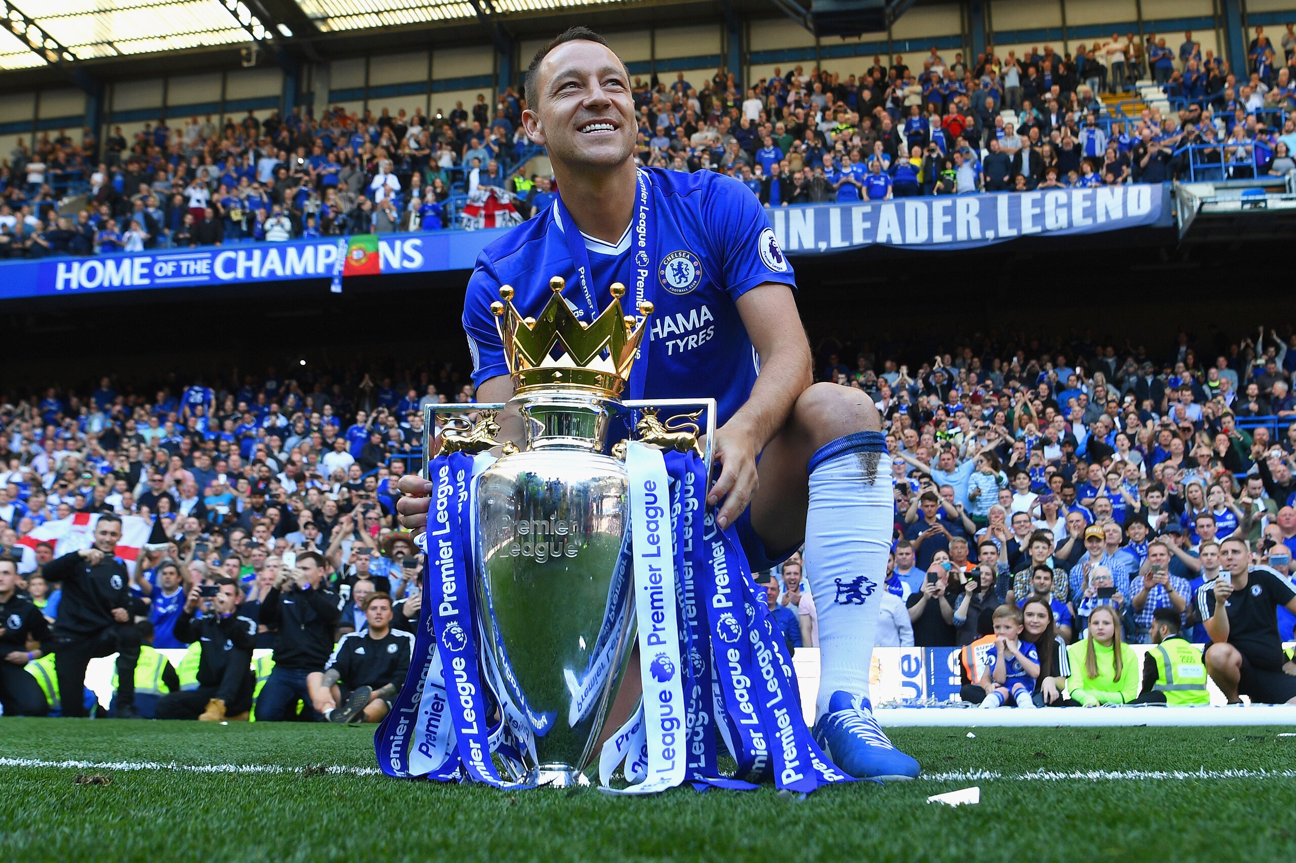 LONDON, ENGLAND - MAY 21: John Terry of Chelsea poses with the Premier League Trophy after the Premier League match between Chelsea and Sunderland at Stamford Bridge on May 21, 2017 in London, England. (Photo by Michael Regan/Getty Images) LONDON, ENGLAND - MAY 21: John Terry of Chelsea poses with the Premier League Trophy after the Premier League match between Chelsea and Sunderland at Stamford Bridge on May 21, 2017 in London, England. (Photo by Michael Regan/Getty Images)