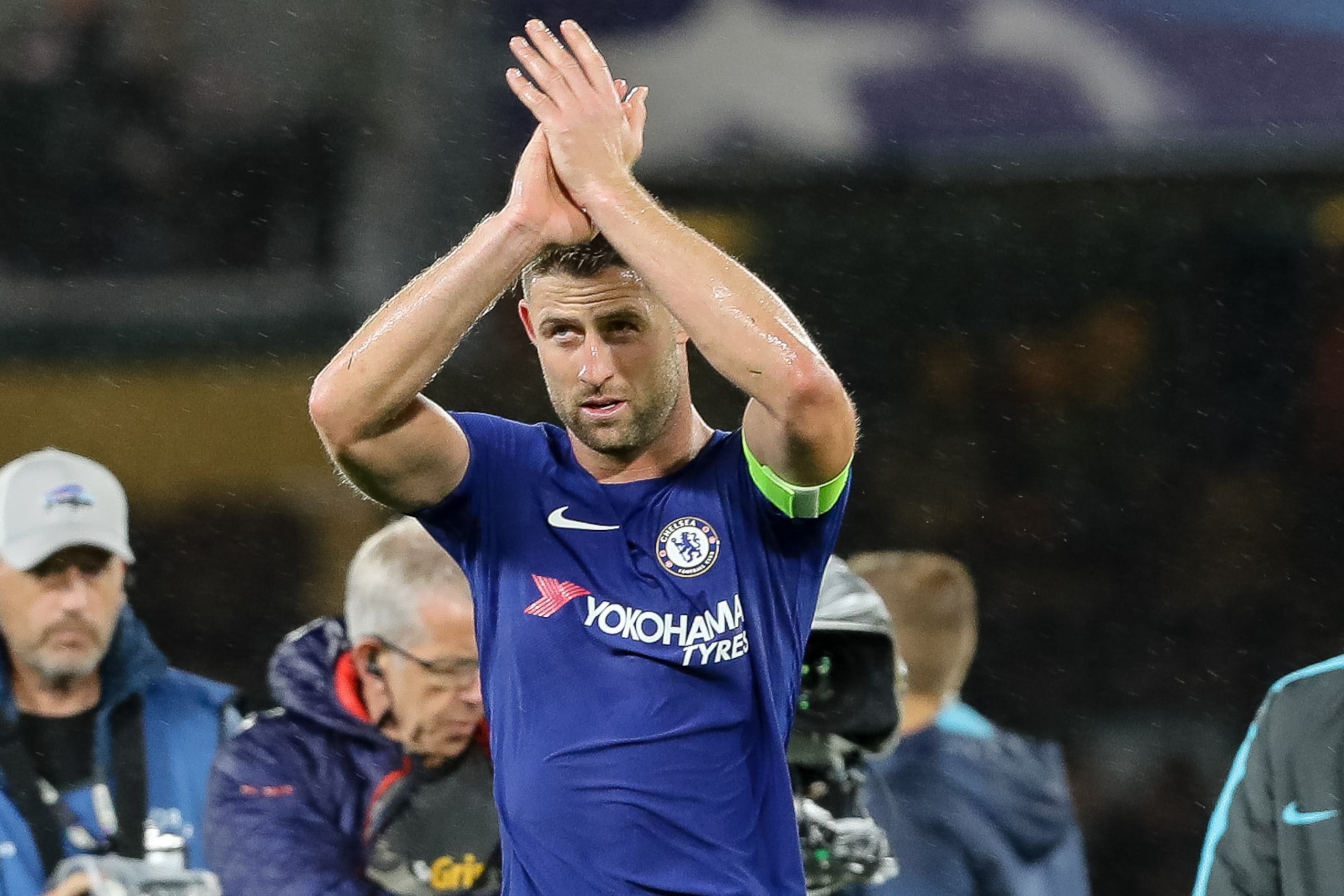 LONDON, ENGLAND - SEPTEMBER 12: Gary Cahill of Chelsea celebrate their win during the UEFA Champions League group C match between Chelsea FC and Qarabag FK at Stamford Bridge on September 12, 2017 in London, United Kingdom. (Photo by TF-Images/TF-Images v LONDON, ENGLAND - SEPTEMBER 12: Gary Cahill of Chelsea celebrate their win during the UEFA Champions League group C match between Chelsea FC and Qarabag FK at Stamford Bridge on September 12, 2017 in London, United Kingdom. (Photo by TF-Images/TF-Images v