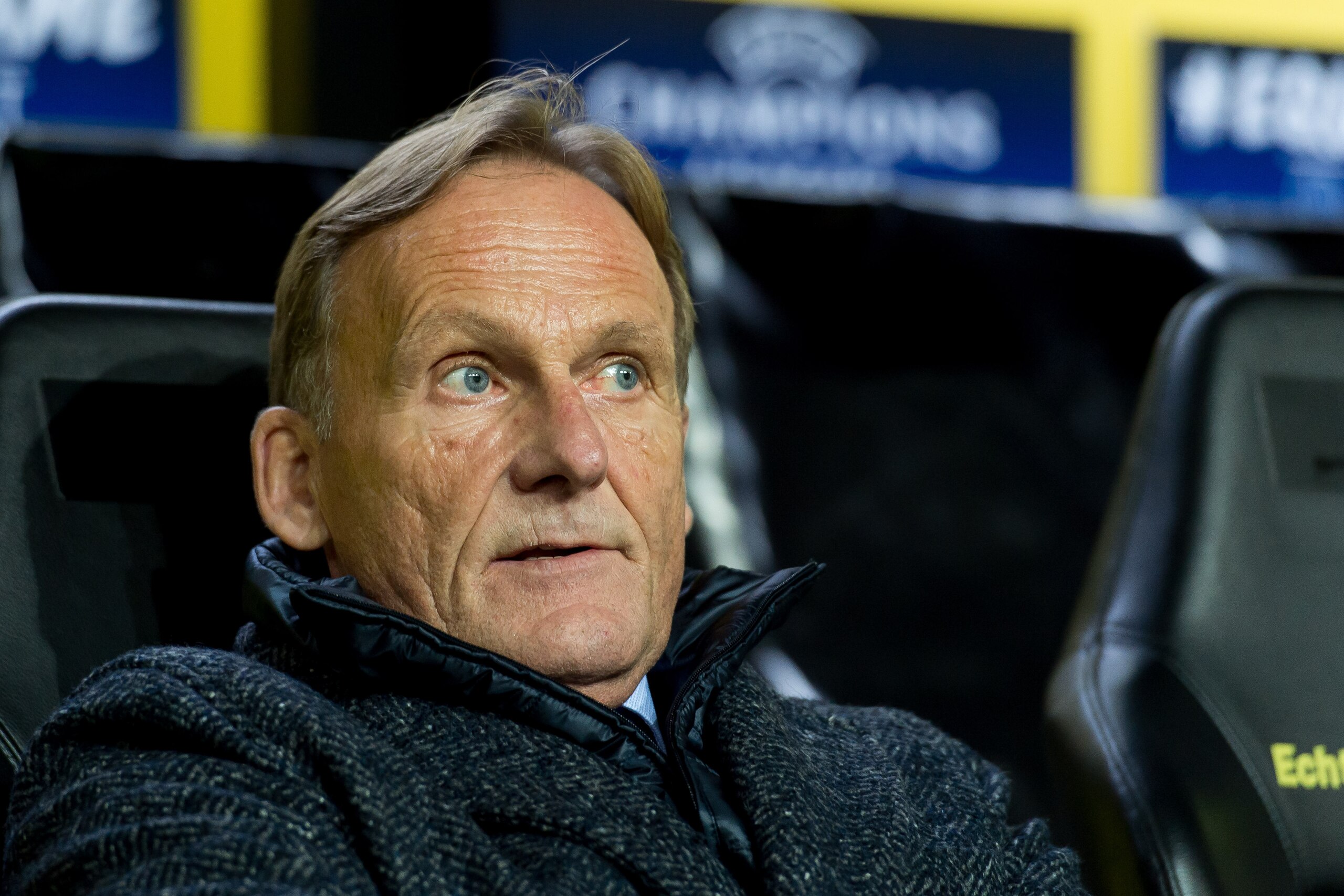 DORTMUND, GERMANY - SEPTEMBER 26: CEO Hans-Joachim Watzke of Dortmund looks on during the UEFA Champions League group H match between Borussia Dortmund and Real Madrid at Signal Iduna Park on September 26, 2017 in Dortmund, Germany. (Photo by TF-Images/TF