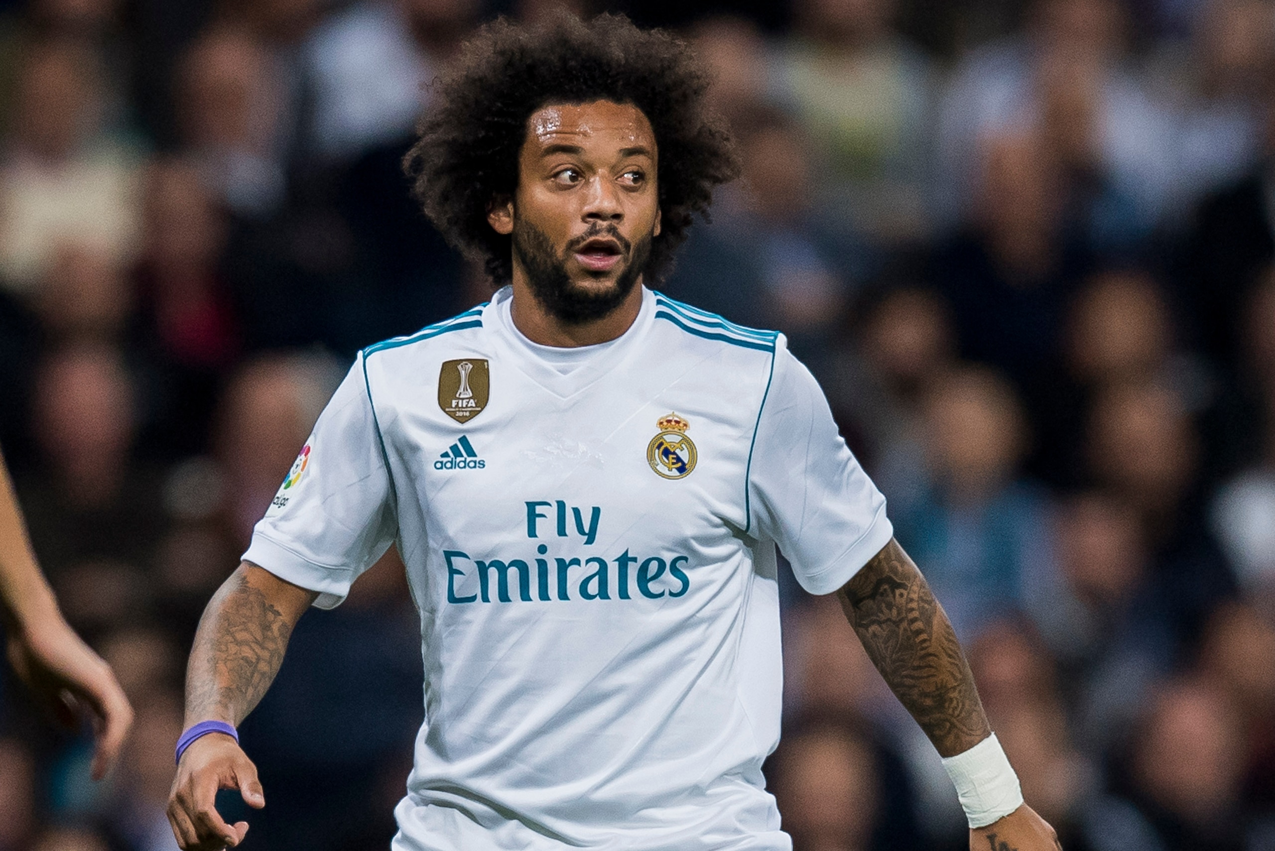 MADRID, SPAIN - OCTOBER 22: Marcelo Vieira Da Silva of Real Madrid in action during the La Liga 2017-18 match between Real Madrid and SD Eibar at Estadio Santiago Bernabeu on 22 October 2017 in Madrid, Spain. (Photo by Power Sport Images/Getty Images) MADRID, SPAIN - OCTOBER 22: Marcelo Vieira Da Silva of Real Madrid in action during the La Liga 2017-18 match between Real Madrid and SD Eibar at Estadio Santiago Bernabeu on 22 October 2017 in Madrid, Spain. (Photo by Power Sport Images/Getty Images)