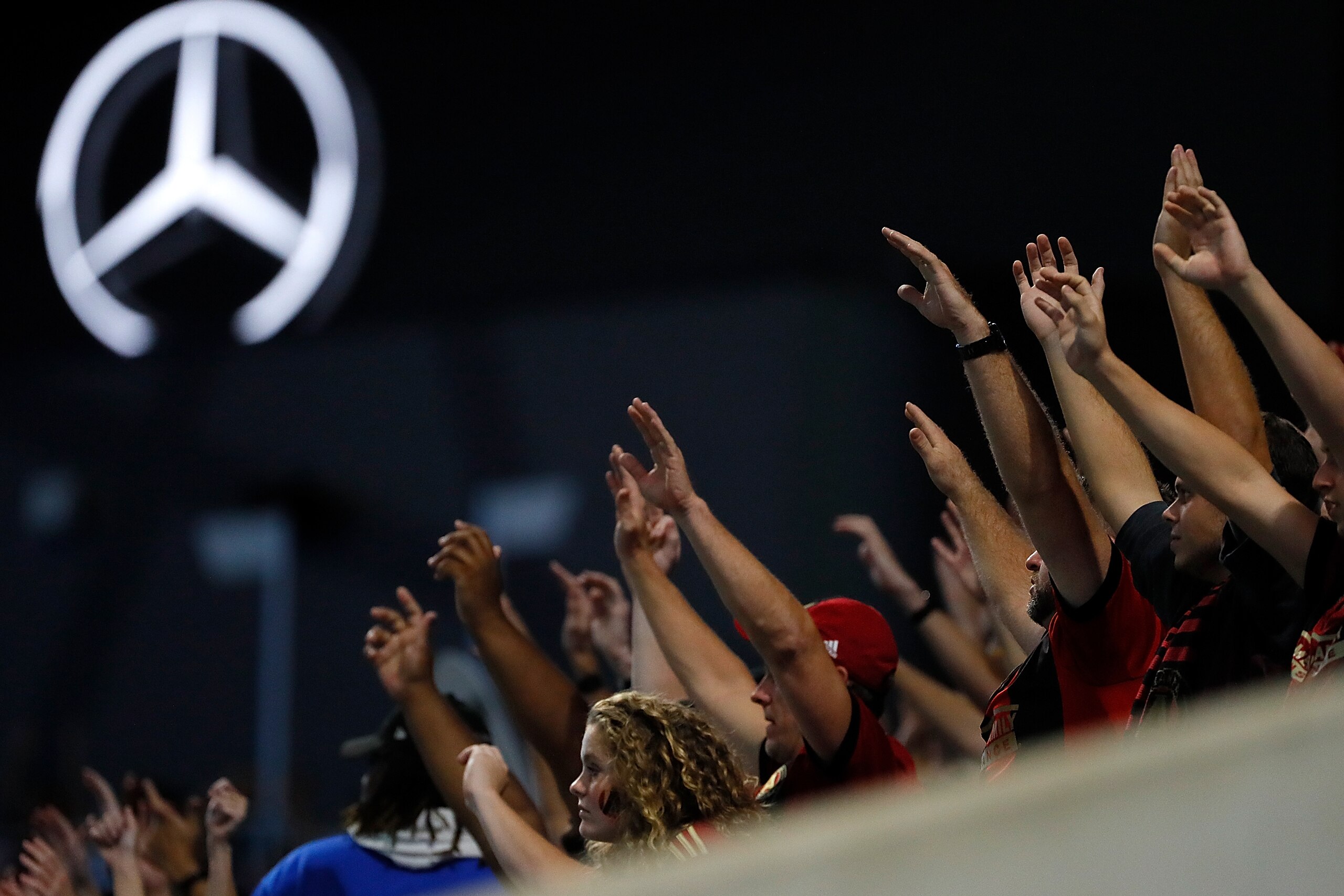 ATLANTA, GA - OCTOBER 26:  Fans cheer during the Eastern Conference knockout round between the Atlanta United and the Columbus Crew at Mercedes-Benz Stadium on October 26, 2017 in Atlanta, Georgia.  (Photo by Kevin C. Cox/Getty Images)