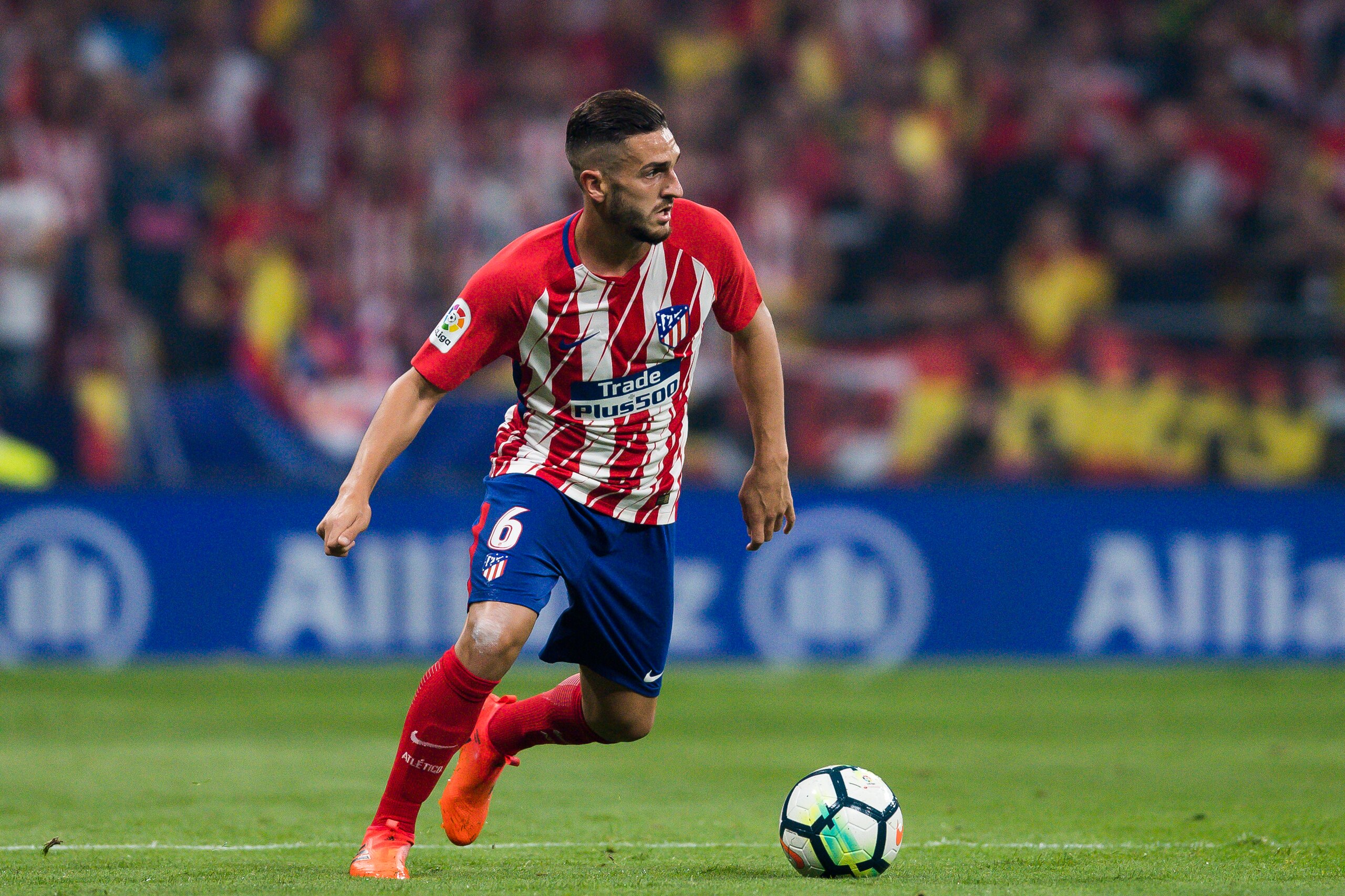 MADRID, SPAIN - OCTOBER 14: Jorge Resurreccion Merodio, Koke, of Atletico de Madrid in action during the La Liga 2017-18 match between Atletico de Madrid and FC Barcelona at Wanda Metropolitano  on 14 October 2017 in Madrid, Spain. (Photo by Power Sport I