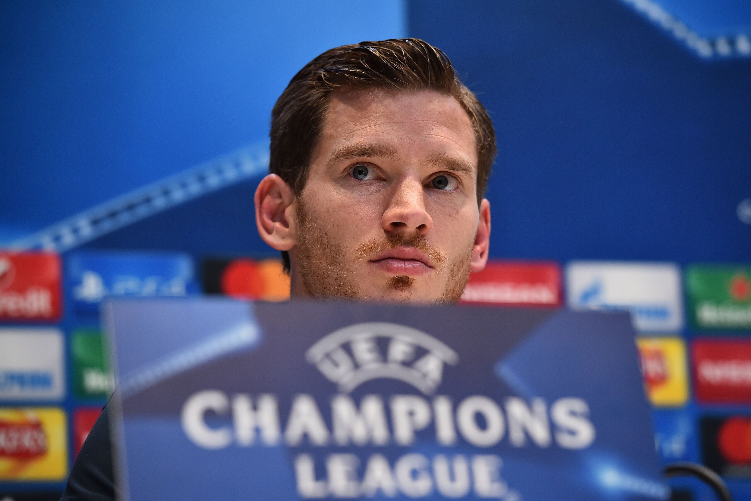 Tottenham Hotspur's Belgian defender Jan Vertonghen attends a press conference at Tottenham Hotspur's Enfield Training Centre, north-east of London, on December 6, 2016. / AFP / GLYN KIRK        (Photo credit should read GLYN KIRK/AFP/Getty Images)