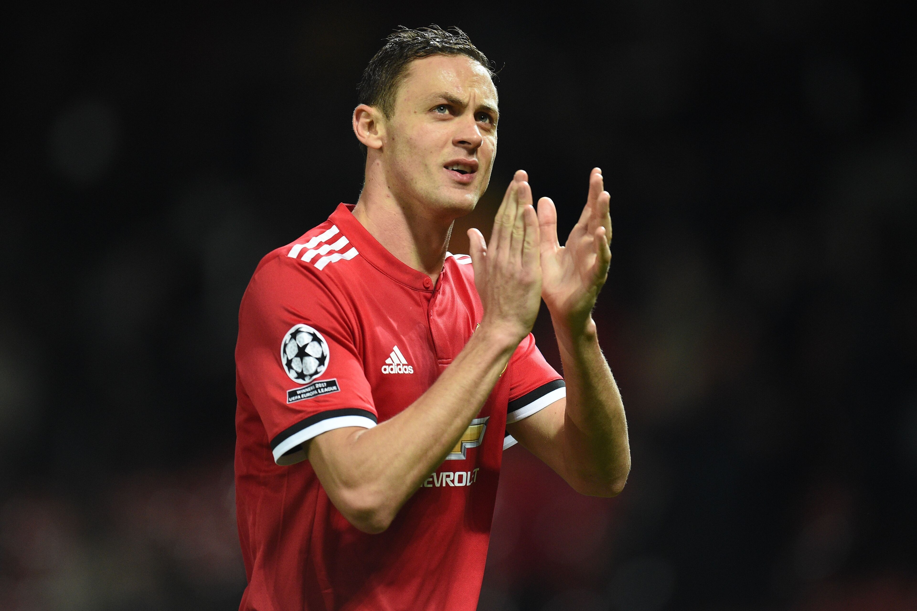 Manchester United's Serbian midfielder Nemanja Matic applauds supporters after the UEFA Champions League Group A football match between Manchester United and Benfica at Old Trafford in Manchester, north west England on October 31, 2017.
Manchester United Manchester United's Serbian midfielder Nemanja Matic applauds supporters after the UEFA Champions League Group A football match between Manchester United and Benfica at Old Trafford in Manchester, north west England on October 31, 2017.
Manchester United