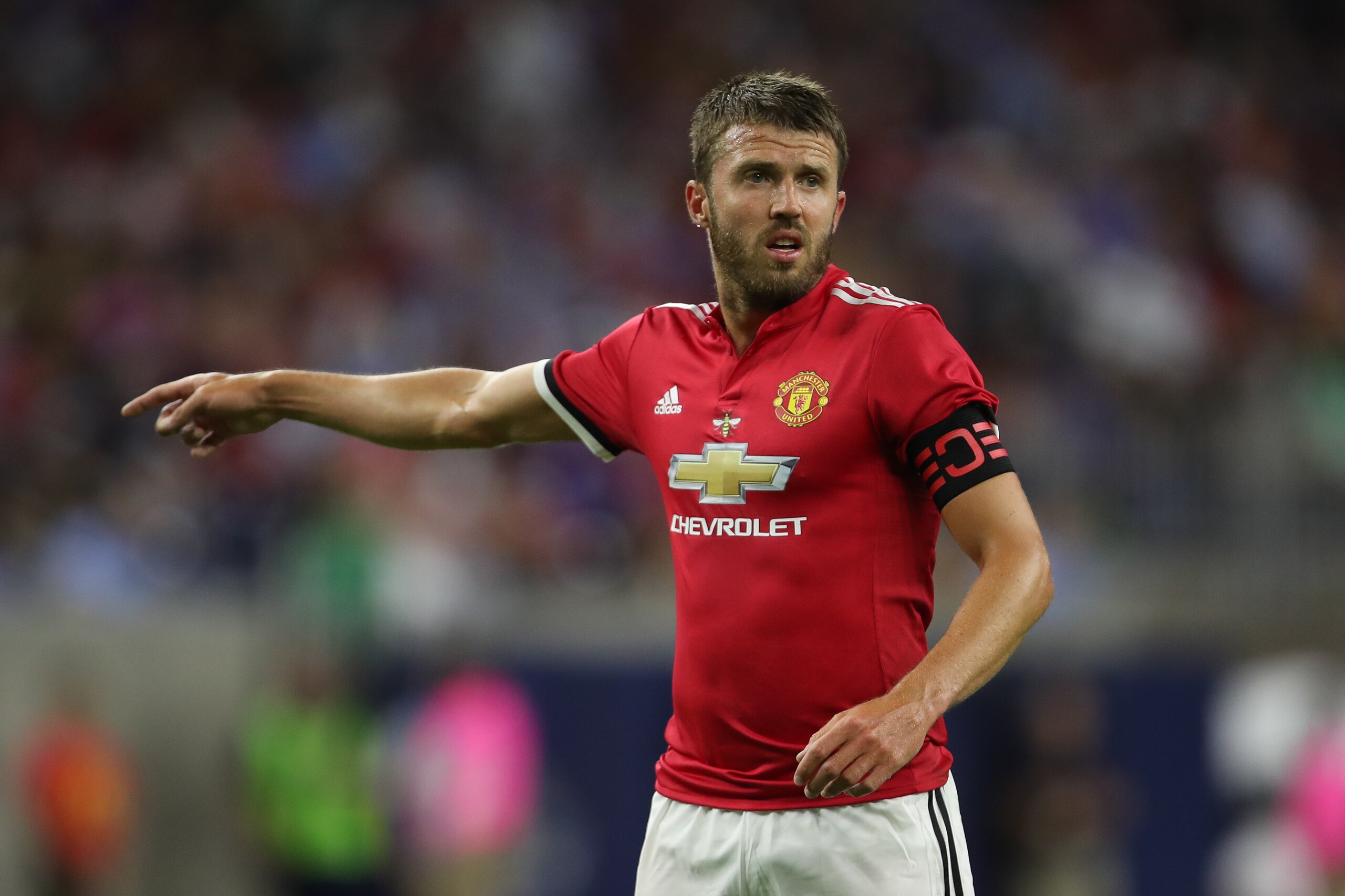 HOUSTON, TX - JULY 20: Michael Carrick of Manchester United during the International Champions Cup 2017 match between Manchester United and Manchester City at NRG Stadium on July 20, 2017 in Houston, Texas. (Photo by Robbie Jay Barratt - AMA/Getty Images)