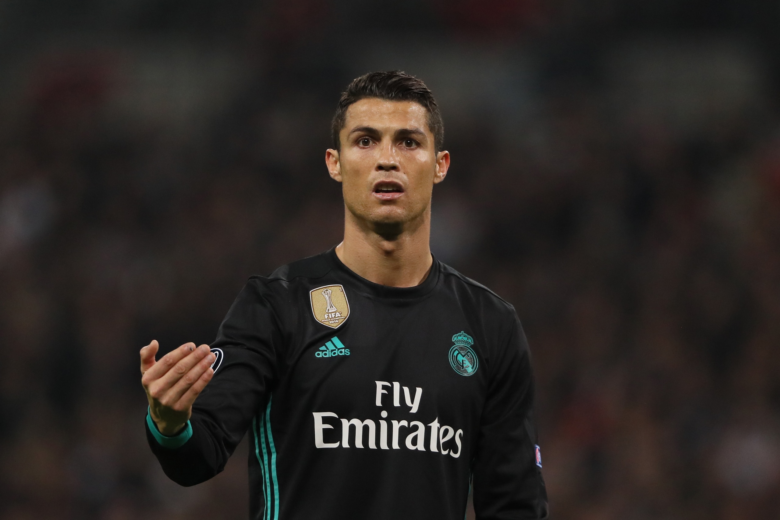 LONDON, ENGLAND - NOVEMBER 01: Cristiano Ronaldo of Real Madrid during the UEFA Champions League group H match between Tottenham Hotspur and Real Madrid at Wembley Stadium on November 1, 2017 in London, United Kingdom. (Photo by Matthew Ashton - AMA/Getty