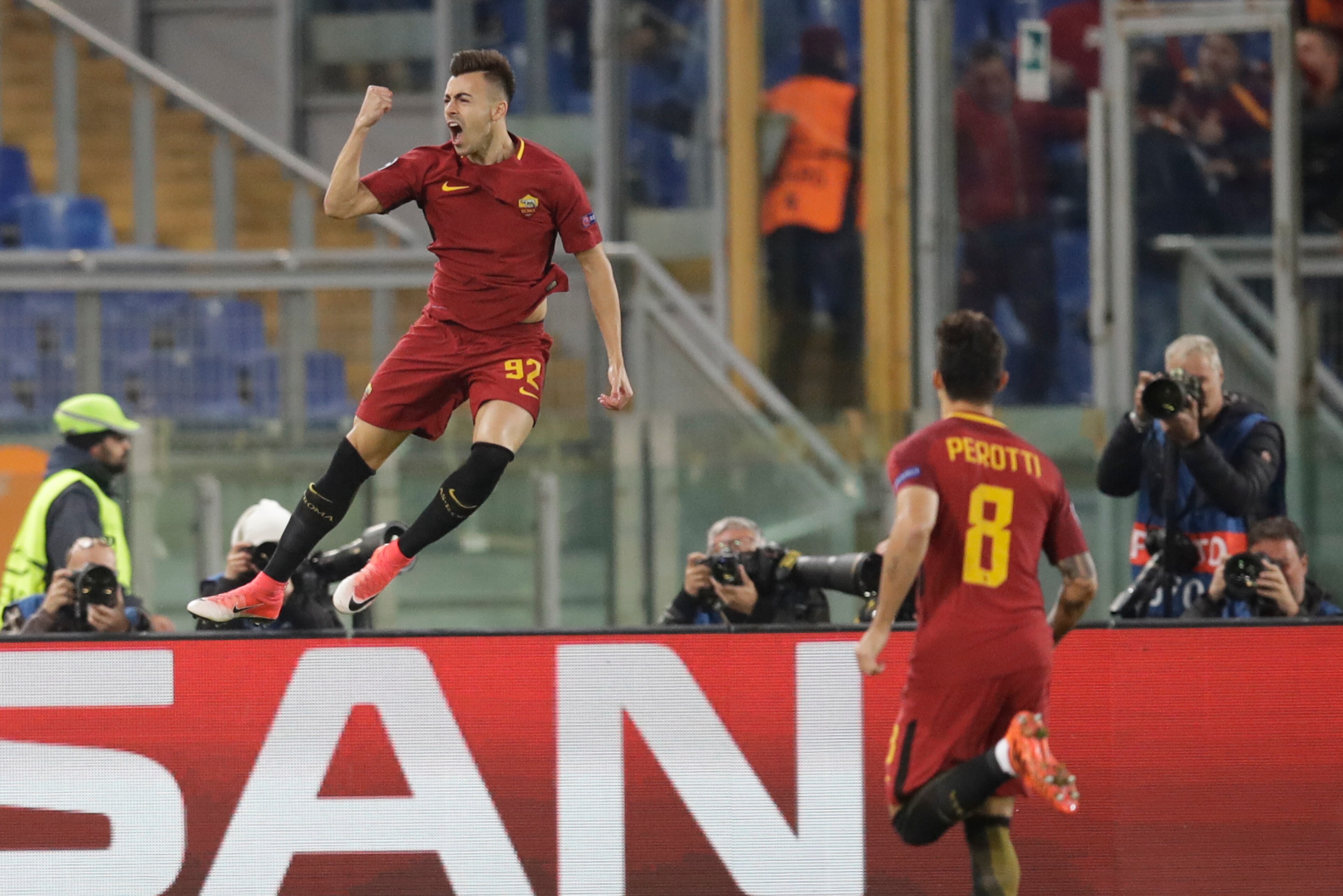 El Shaarawy celebrates his goal.