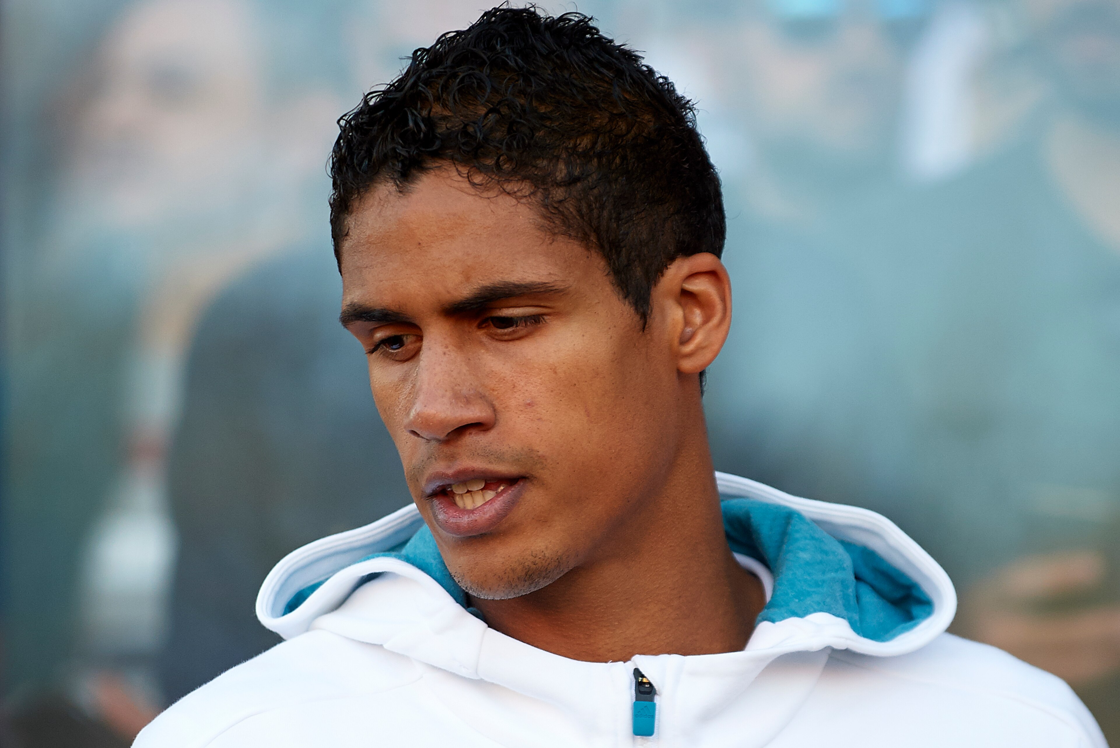 GIRONA, SPAIN - OCTOBER 29:  Raphael Varane of Real Madrid looks on during the La Liga match between Girona and Real Madrid at Municipal de Montilivi Stadium on October 29, 2017 in Girona, Spain.  (Photo by Manuel Queimadelos Alonso/Getty Images)