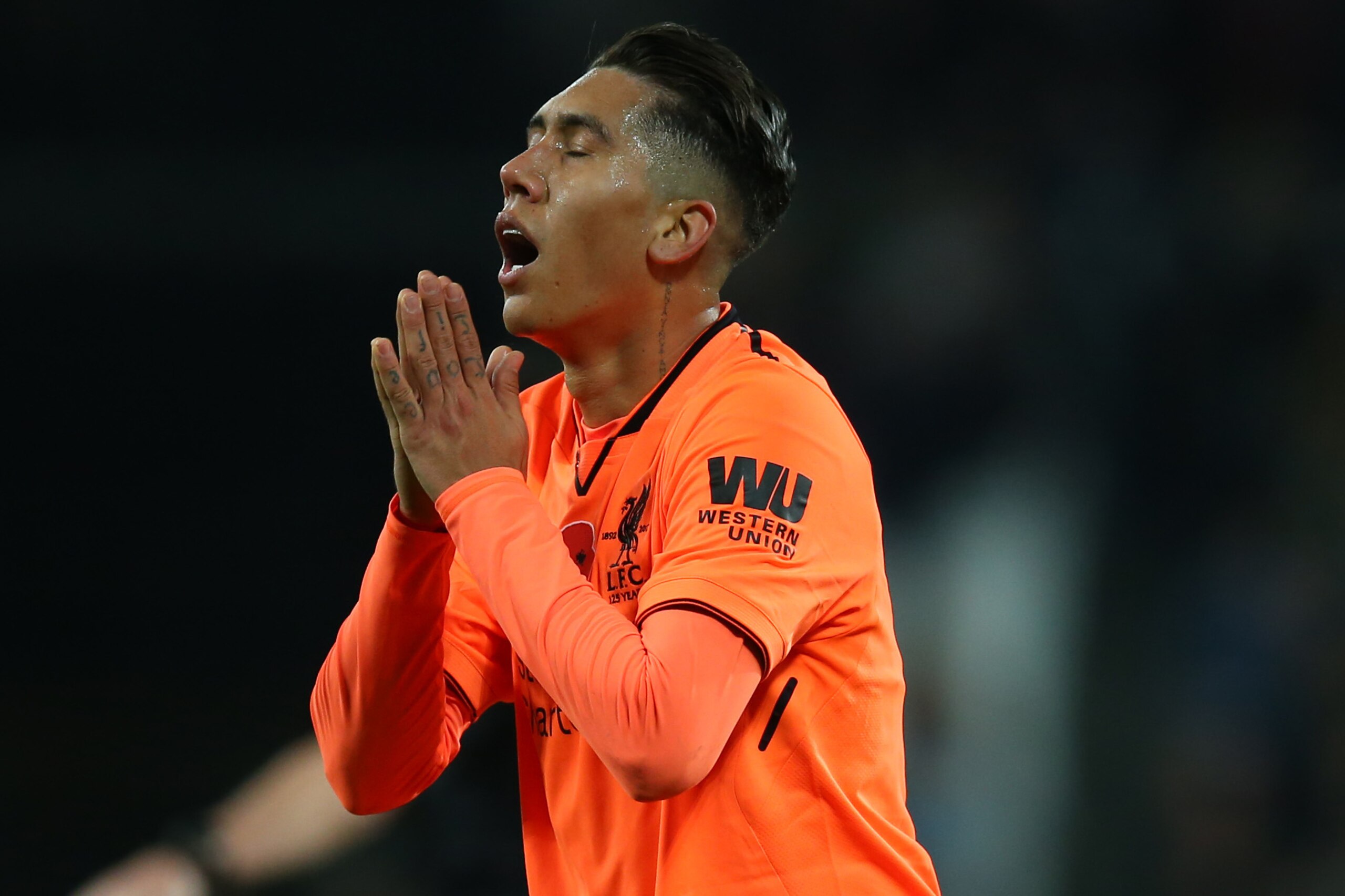 LONDON, ENGLAND - NOVEMBER 04: Roberto Firmino of Liverpool reacts during the Premier League match between West Ham United and Liverpool at London Stadium on November 4, 2017 in London, England. (Photo by Catherine Ivill - AMA/Getty Images) LONDON, ENGLAND - NOVEMBER 04: Roberto Firmino of Liverpool reacts during the Premier League match between West Ham United and Liverpool at London Stadium on November 4, 2017 in London, England. (Photo by Catherine Ivill - AMA/Getty Images)