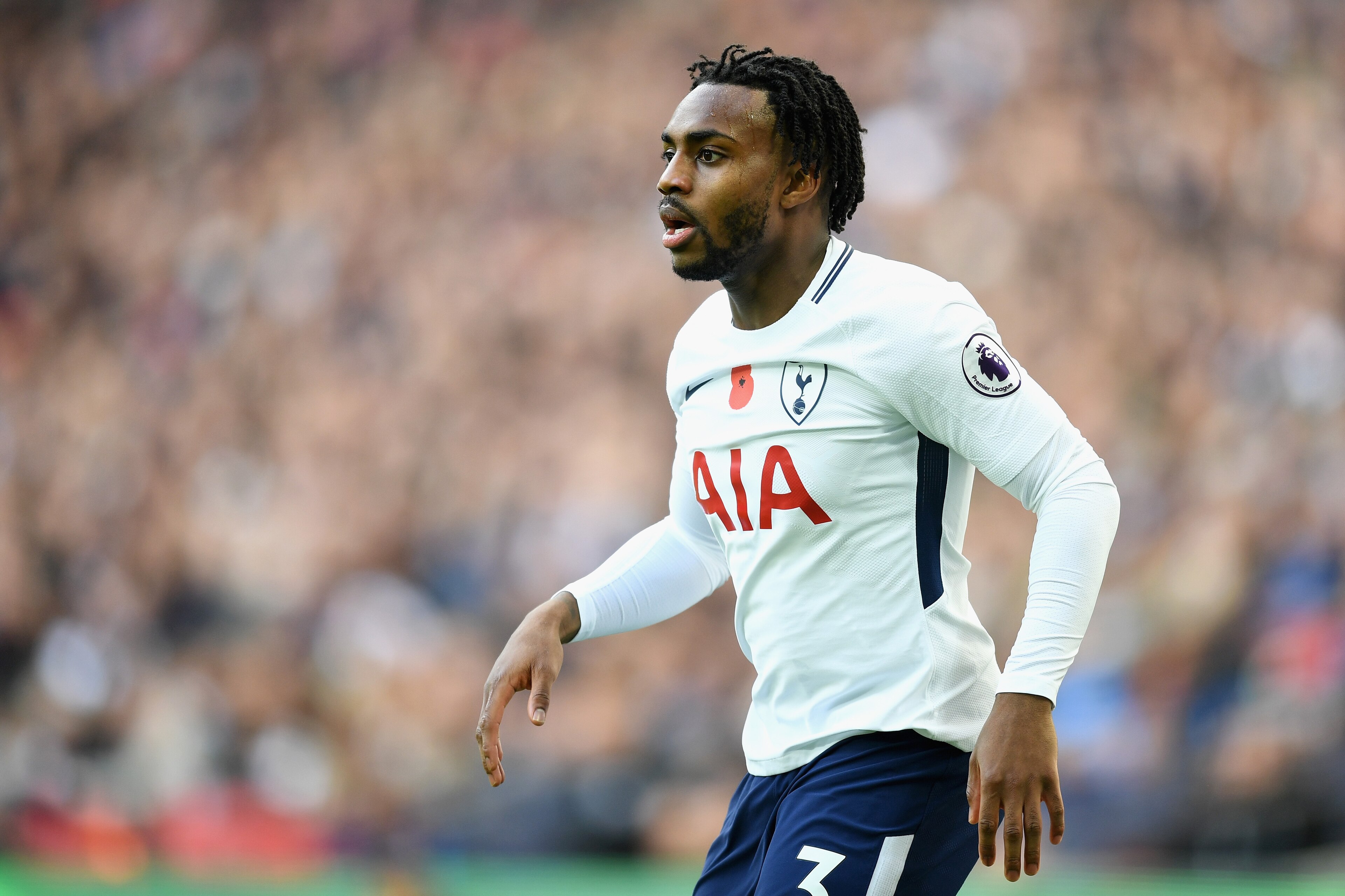 LONDON, ENGLAND - NOVEMBER 05:  Danny Rose of Tottenham Hotspur looks on during the Premier League match between Tottenham Hotspur and Crystal Palace at Wembley Stadium on November 5, 2017 in London, England.  (Photo by Michael Regan/Getty Images)