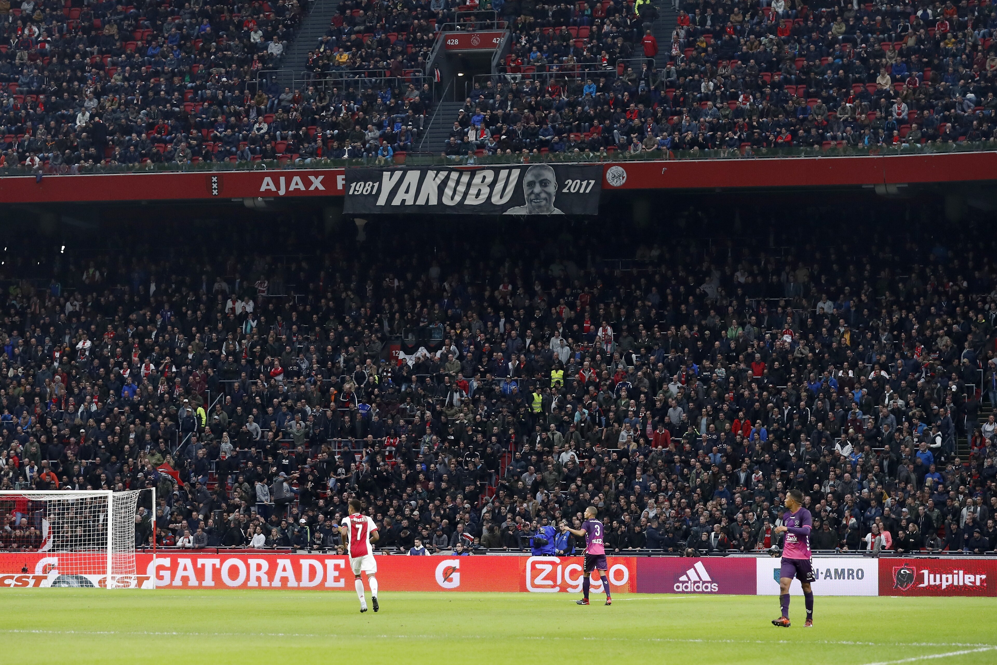banner Abubakari Yakubu during the Dutch Eredivisie match between Ajax Amsterdam and FC Utrecht at the Amsterdam Arena on November 05, 2017 in Amsterdam, The Netherlands(Photo by VI Images via Getty Images)