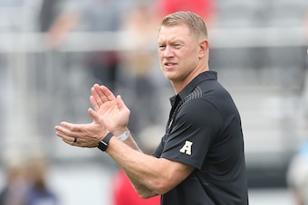 ORLANDO, FL - NOVEMBER 11: Head coach Scott Frost of the UCF Knights is seen during a NCAA football game between the University of Connecticut Huskies and the UCF Knights on November 11, 2017 in Orlando, Florida. (Photo by Alex Menendez/Getty Images)