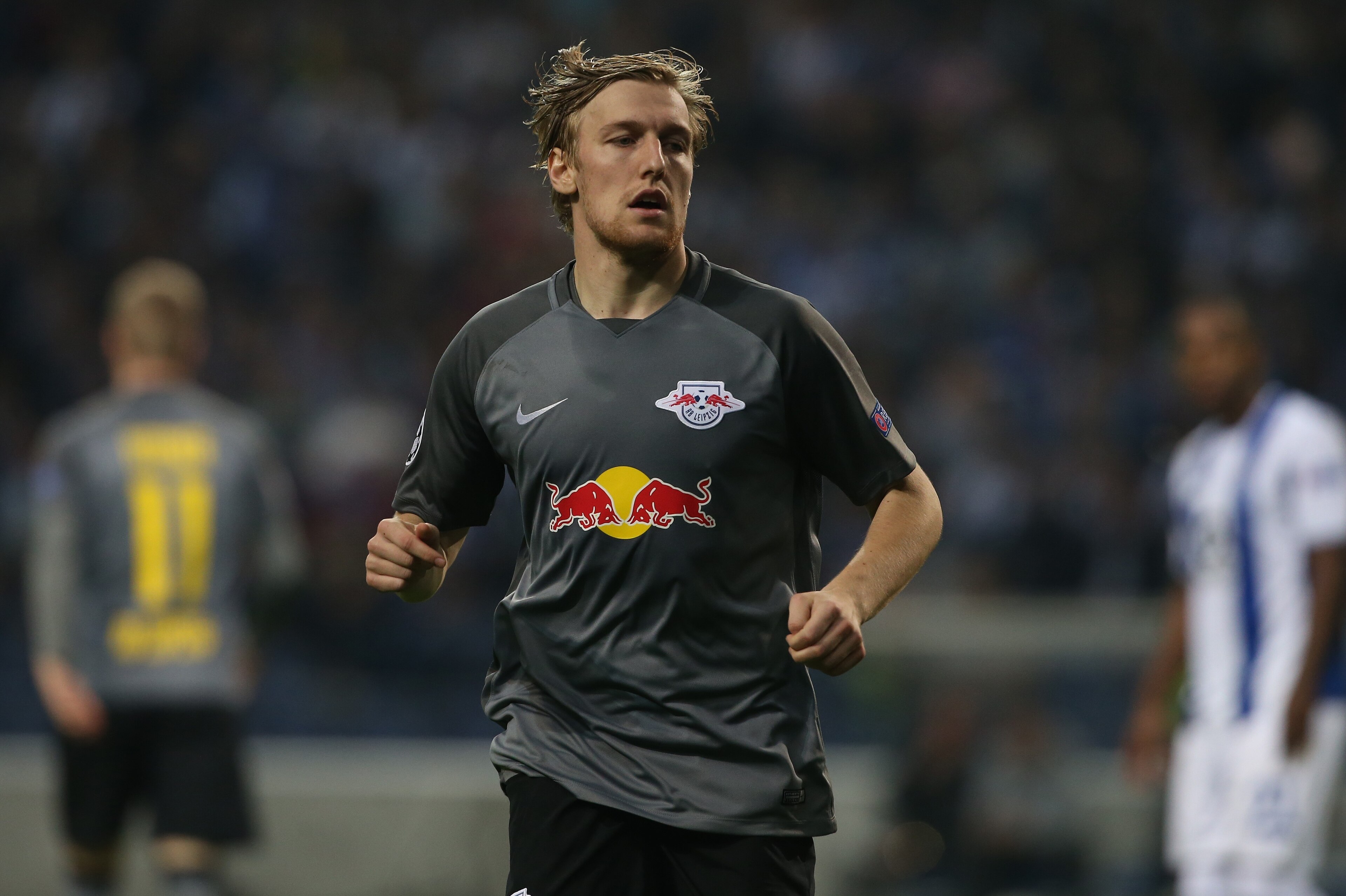 PORTO, PORTUGAL - NOVEMBER 1: RB Leipzig forward Emil Forsberg from Sweden during the UEFA Champions League match between FC Porto and RB Leipzig at Estadio do Dragao on November 1, 2017 in Porto, Portugal.  (Photo by Gualter Fatia/Getty Images)