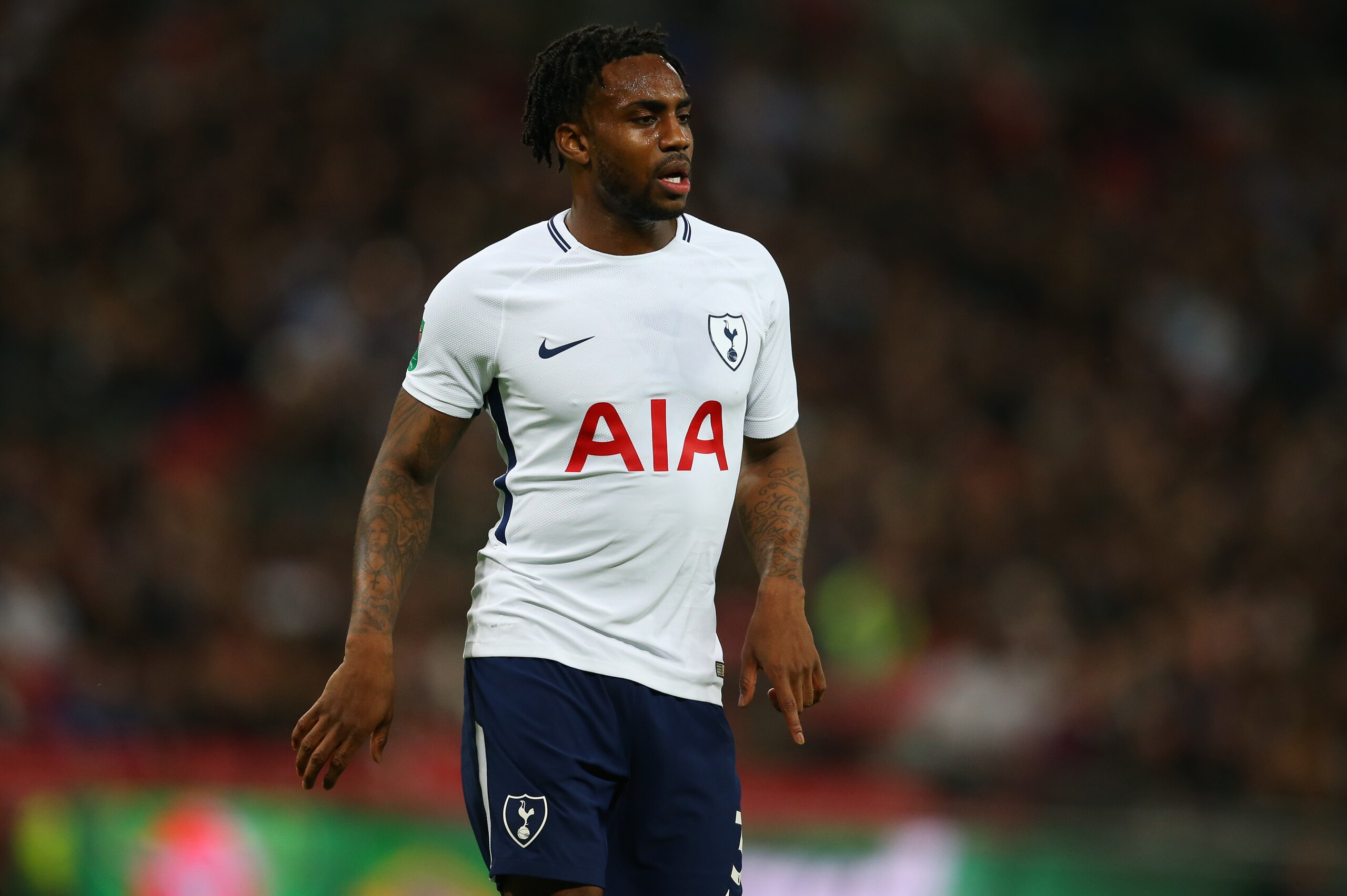 LONDON, ENGLAND - OCTOBER 25: Danny Rose of Tottenham Hotspur during the Carabao Cup Fourth Round match between Tottenham Hotspur and West Ham United at Wembley Stadium on October 25, 2017 in London, England. (Photo by Catherine Ivill - AMA/Getty Images)