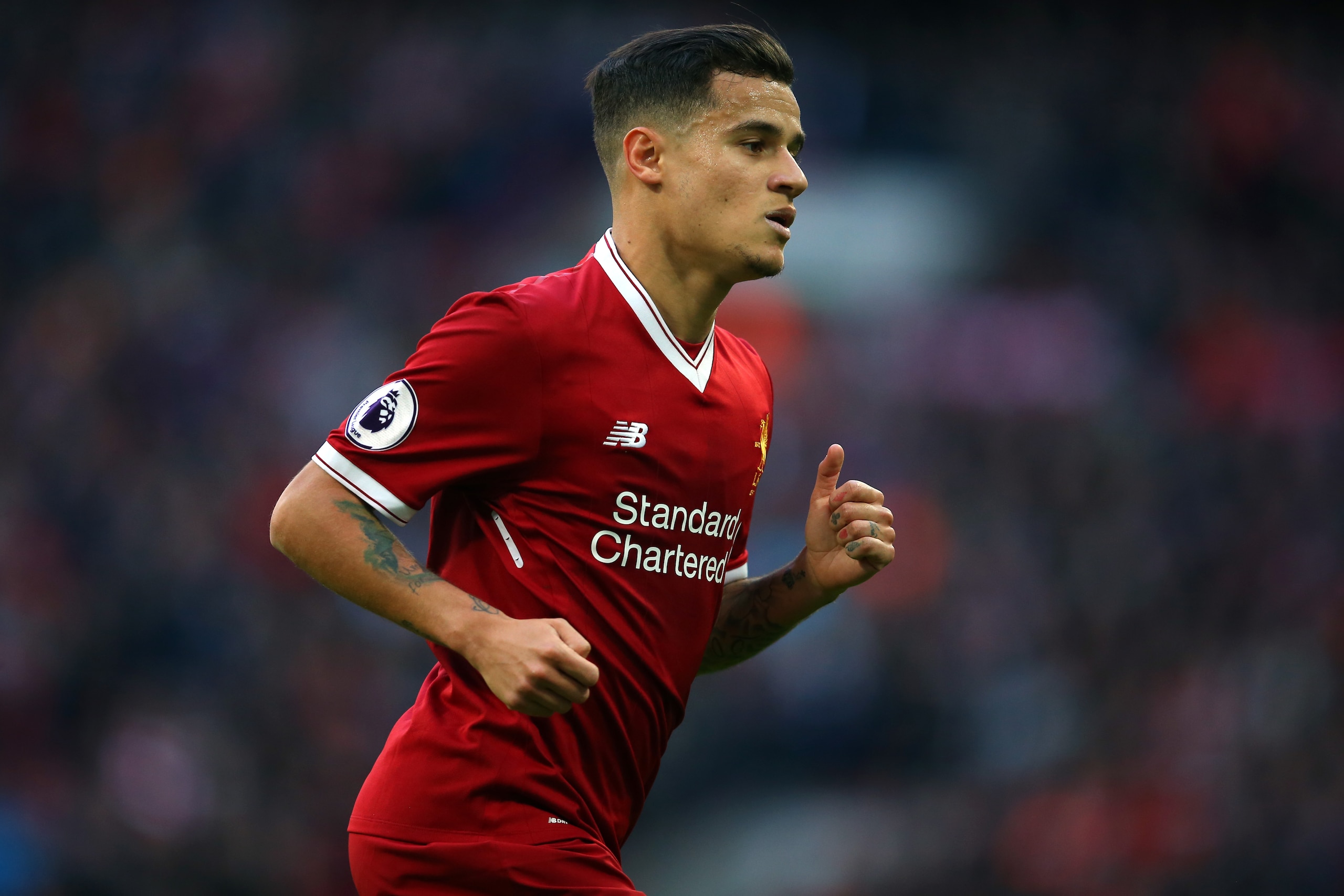 LONDON, ENGLAND - OCTOBER 22: Philippe Coutinho of Liverpool during the Premier League match between Tottenham Hotspur and Liverpool at Wembley Stadium on October 22, 2017 in London, England. (Photo by Catherine Ivill - AMA/Getty Images) LONDON, ENGLAND - OCTOBER 22: Philippe Coutinho of Liverpool during the Premier League match between Tottenham Hotspur and Liverpool at Wembley Stadium on October 22, 2017 in London, England. (Photo by Catherine Ivill - AMA/Getty Images)