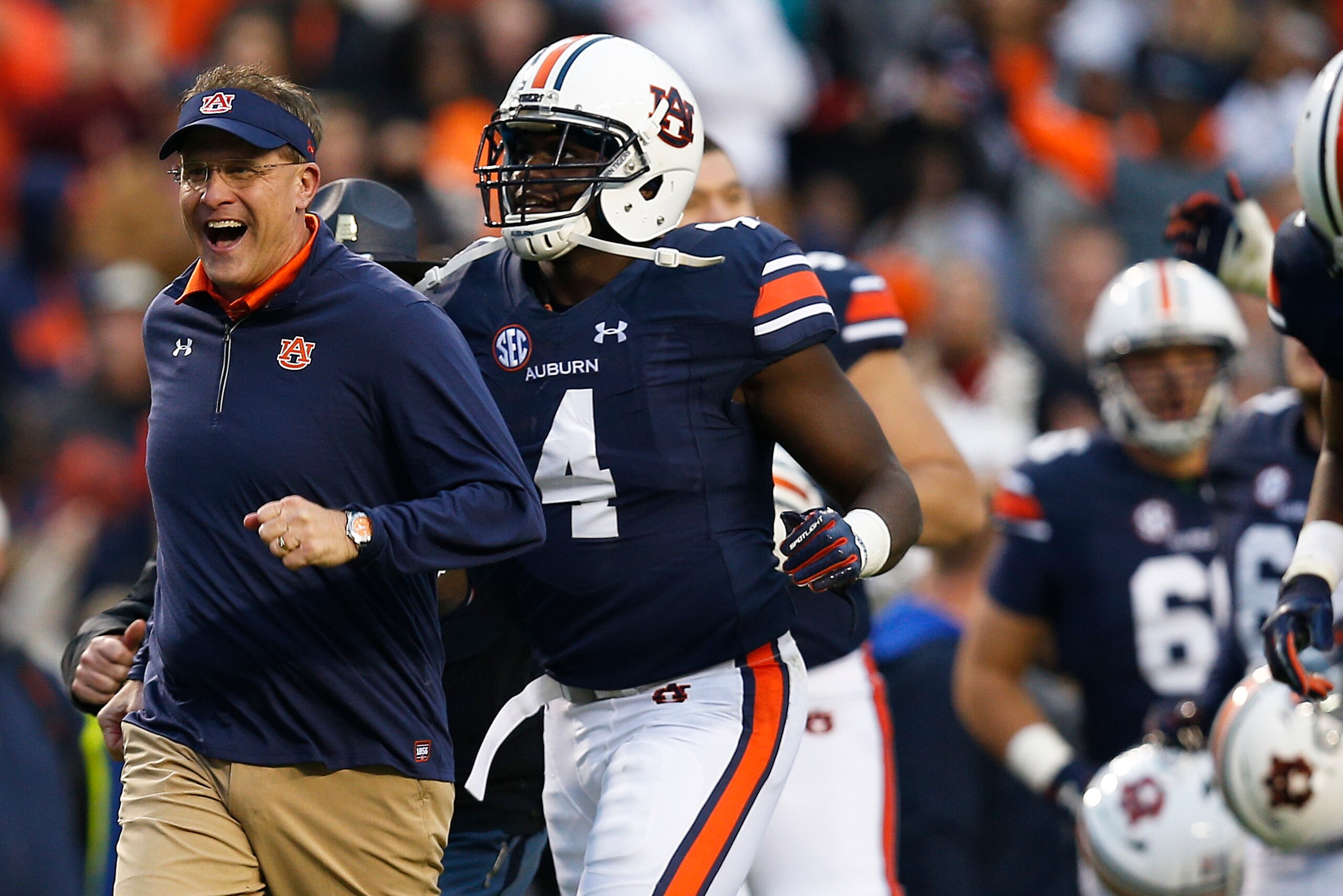 Gus Malzahn and the Auburn Tigers knocked off previously unbeaten Georgia.