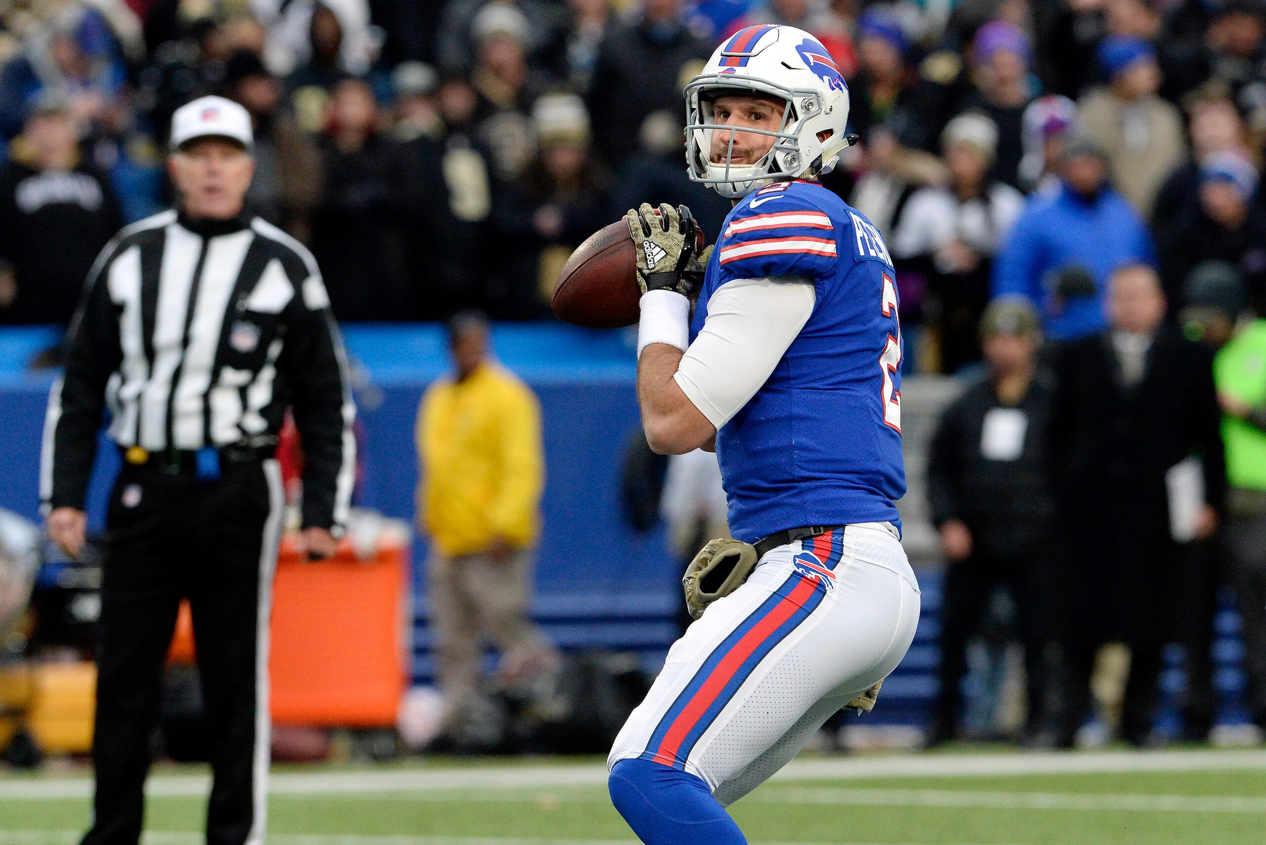 Peterman has thrown 10 passes with one touchdown so far in his rookie season.