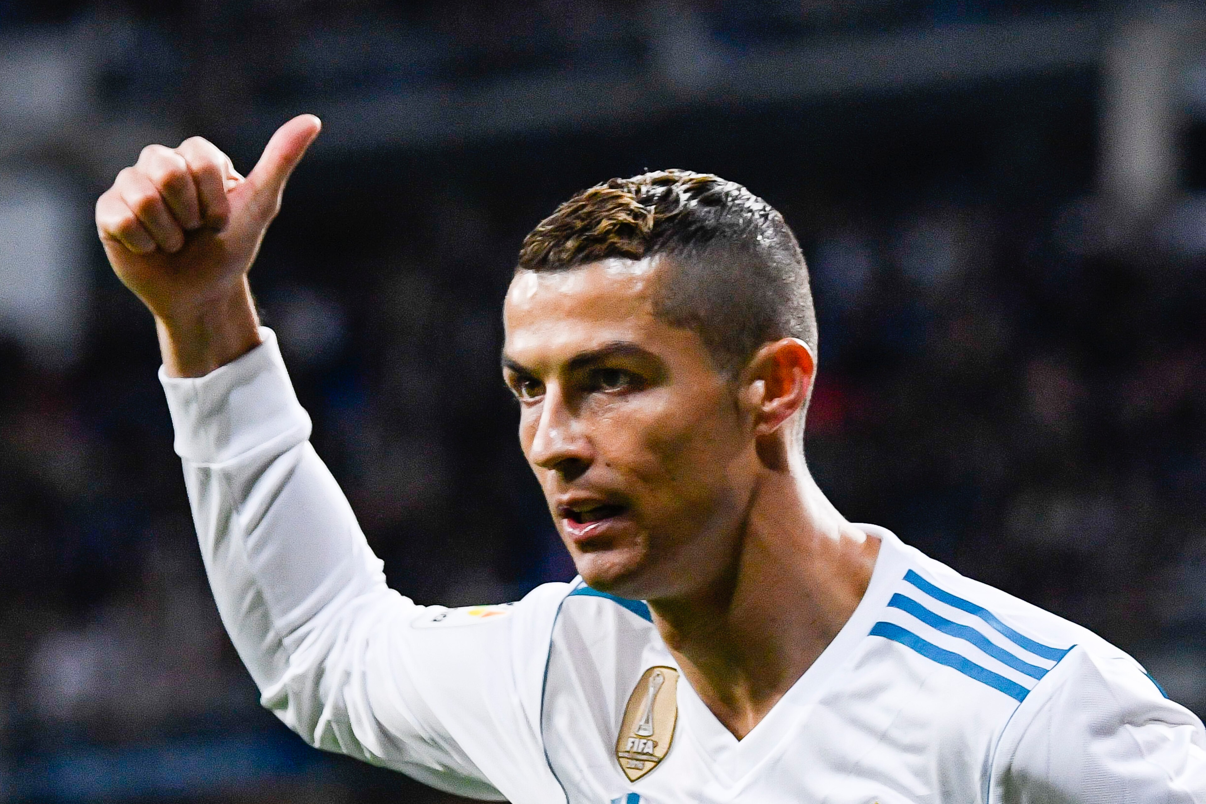 MADRID, SPAIN - NOVEMBER 05: Cristiano Ronaldo of Real Madrid gestures during the La Liga 2017-18 match between Real Madrid and UD Las Palmas at Estadio Santiago Bernabeu on November 05 2017 in Madrid, Spain. (Photo by Power Sport Images/Getty Images)