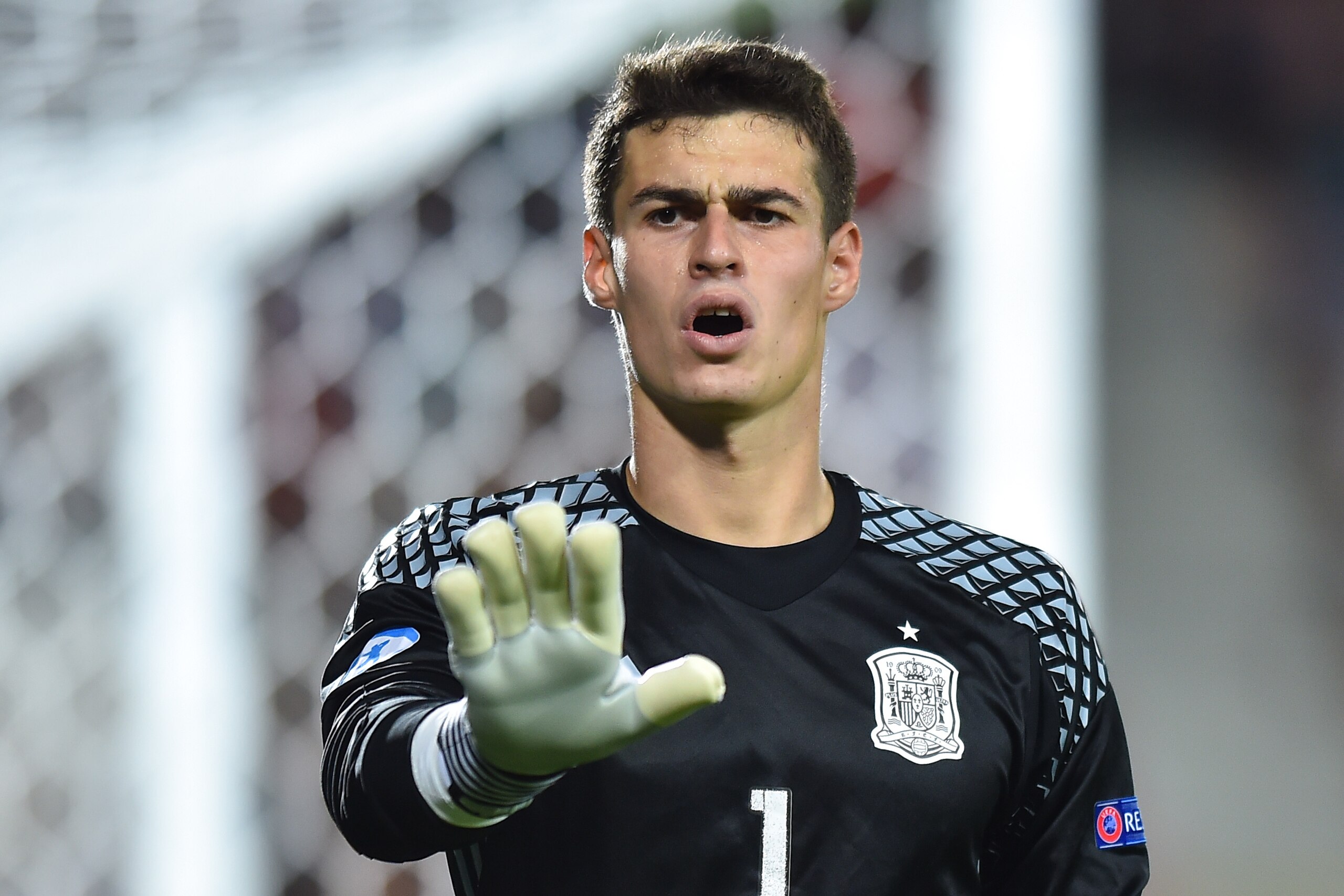 Kepa Arrizabalaga during the UEFA European Under-21 match between Spain and Italy on June 27, 2017 in Krakow, Poland. (Photo by MB Media)