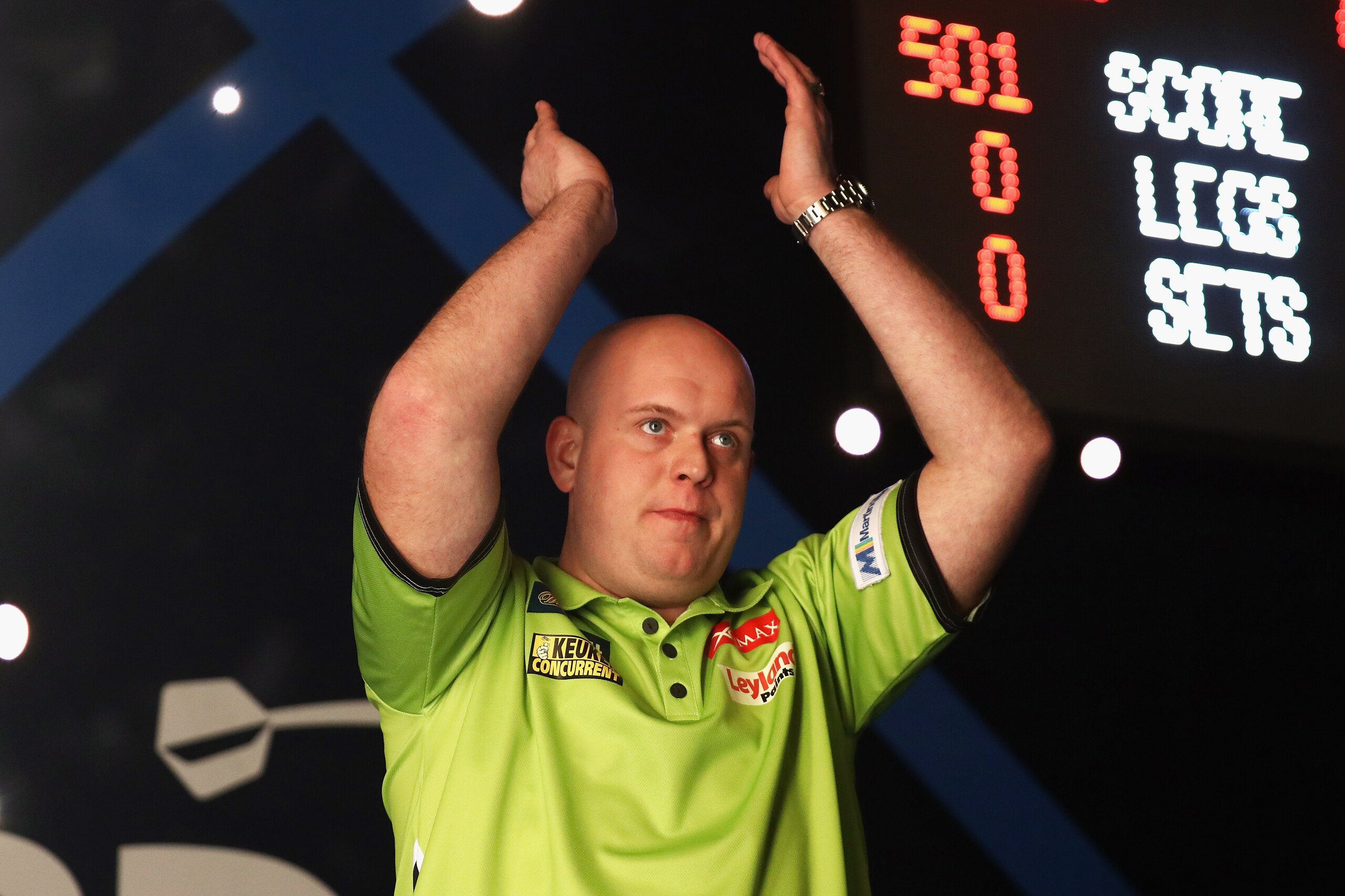 LONDON, ENGLAND - JANUARY 02: Michael van Gerwen of The Netherlands walks on for the final of the 2017 William Hill PDC World Darts Championships at Alexandra Palace on January 2, 2017 in London, England. (Photo by Bryn Lennon/Getty Images) LONDON, ENGLAND - JANUARY 02: Michael van Gerwen of The Netherlands walks on for the final of the 2017 William Hill PDC World Darts Championships at Alexandra Palace on January 2, 2017 in London, England. (Photo by Bryn Lennon/Getty Images)
