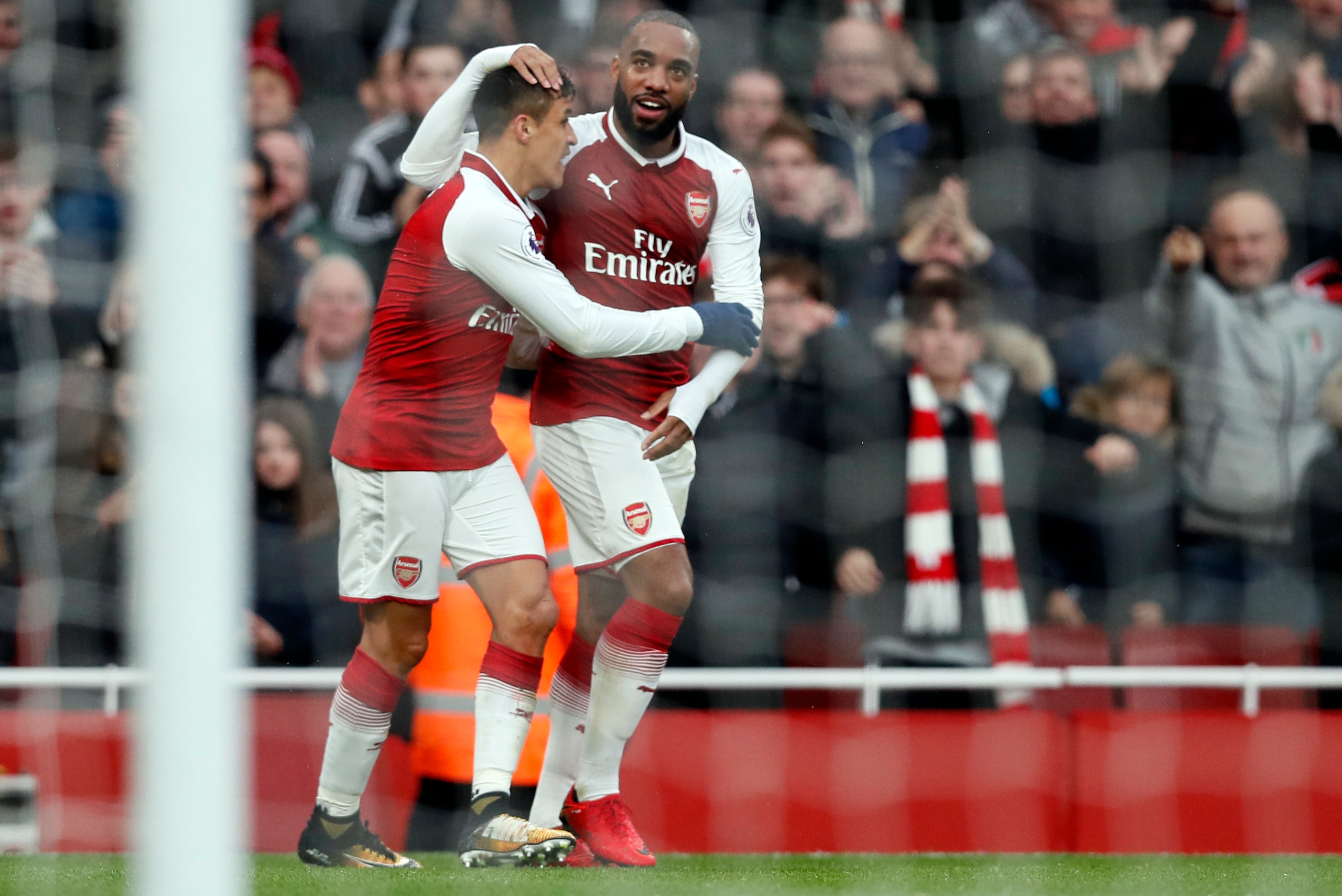 Sanchez and Lacazette help form a potent front three for the Gunners.