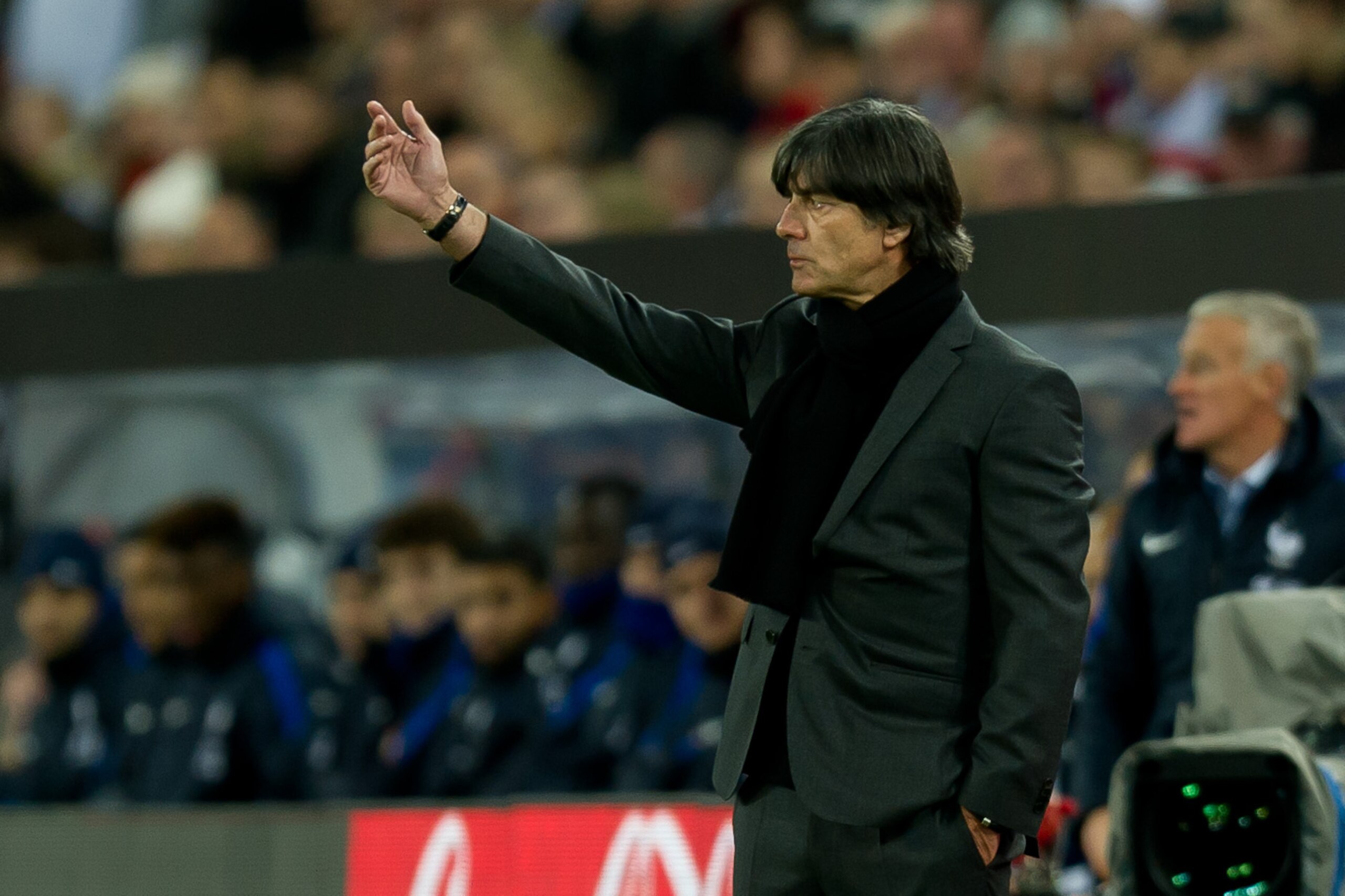 COLOGNE, GERMANY - NOVEMBER 14: Joachim Loew of Germany gestures during the International friendly match between Germany and France at RheinEnergieStadion on November 14, 2017 in Cologne, Germany. (Photo by TF-Images/TF-Images via Getty Images)