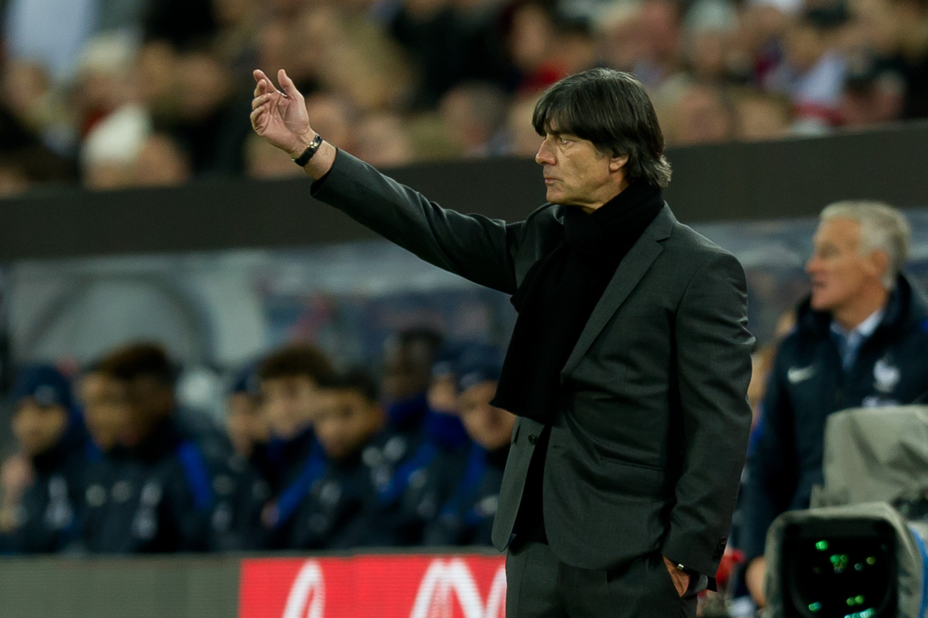 COLOGNE, GERMANY - NOVEMBER 14: Joachim Loew of Germany gestures during the International friendly match between Germany and France at RheinEnergieStadion on November 14, 2017 in Cologne, Germany. (Photo by TF-Images/TF-Images via Getty Images)