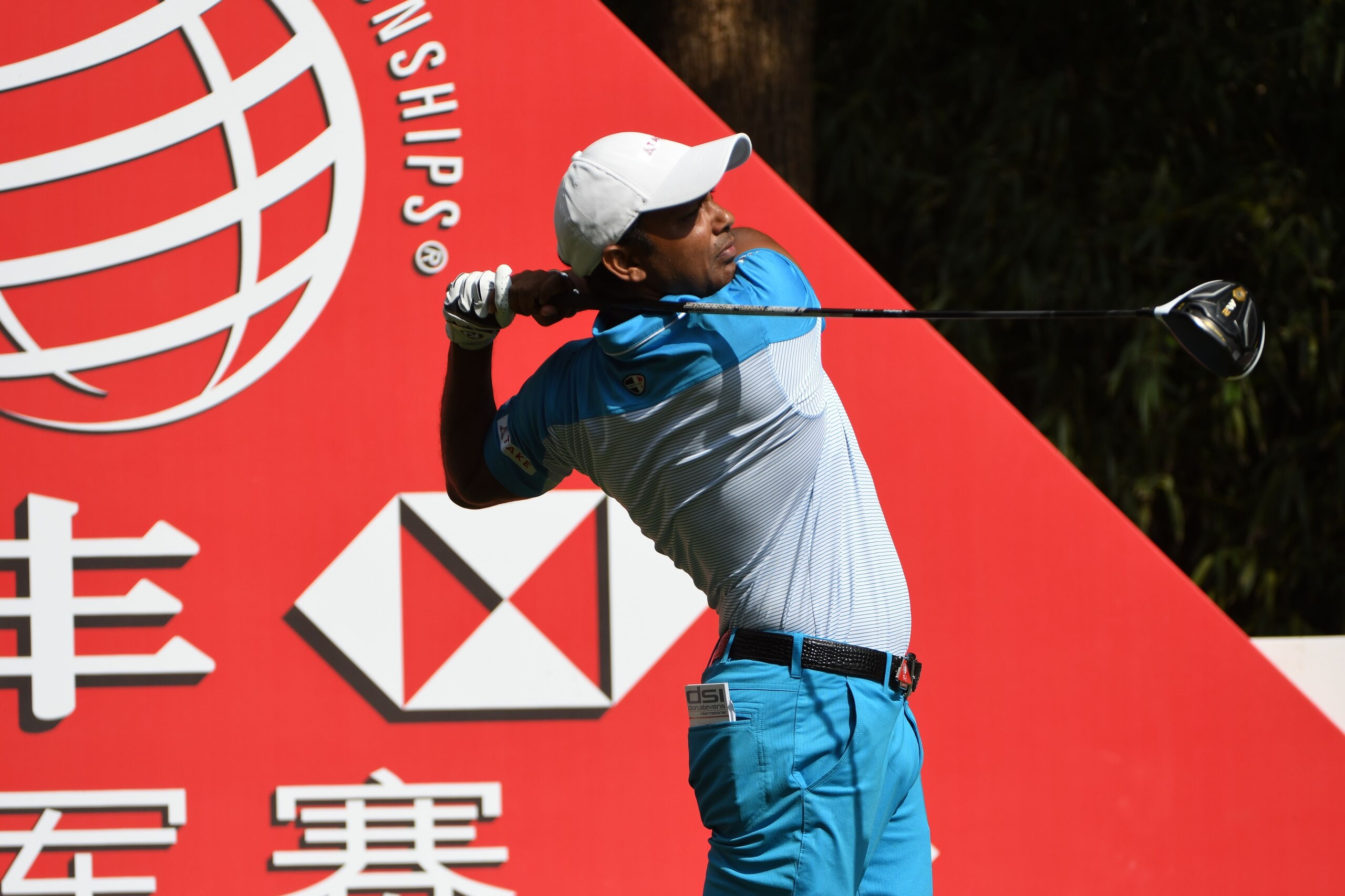 Shiv Shankar Prasad Chawrasia of India tees off during the first round at the WGC-HSBC Champions at the Sheshan International golf club in Shanghai on October 26, 2017. / AFP PHOTO / GOH CHAI HIN (Photo credit should read GOH CHAI HIN/AFP/Getty Ima Shiv Shankar Prasad Chawrasia of India tees off during the first round at the WGC-HSBC Champions at the Sheshan International golf club in Shanghai on October 26, 2017. / AFP PHOTO / GOH CHAI HIN (Photo credit should read GOH CHAI HIN/AFP/Getty Ima