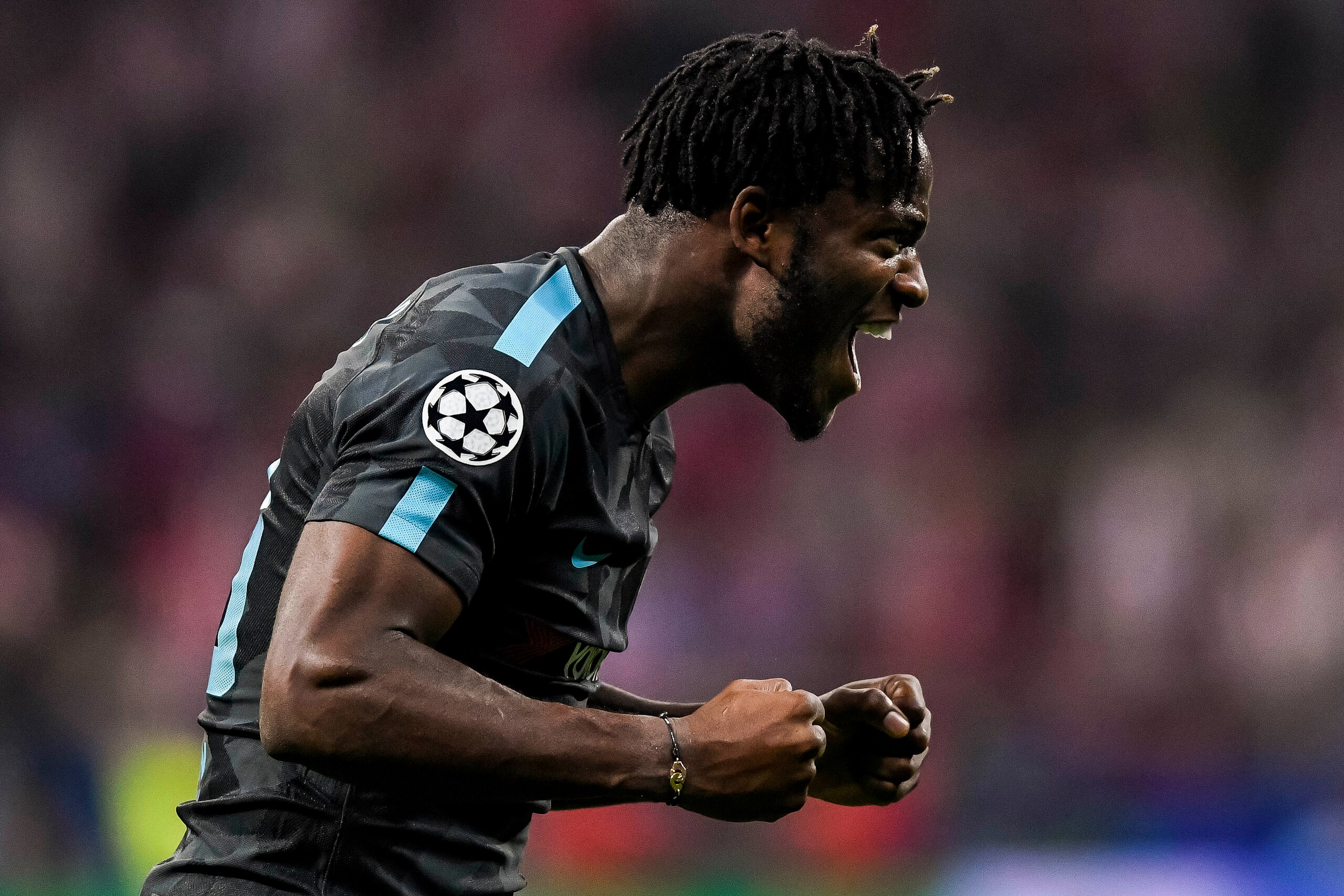 MADRID, SPAIN - SEPTEMBER 27: Michy Batshuayi of Chelsea FC celebrates during the UEFA Champions League 2017-18 match between Atletico de Madrid and Chelsea FC at the Wanda Metropolitano on 27 September 2017, in Madrid, Spain. (Photo by Power Sport Images