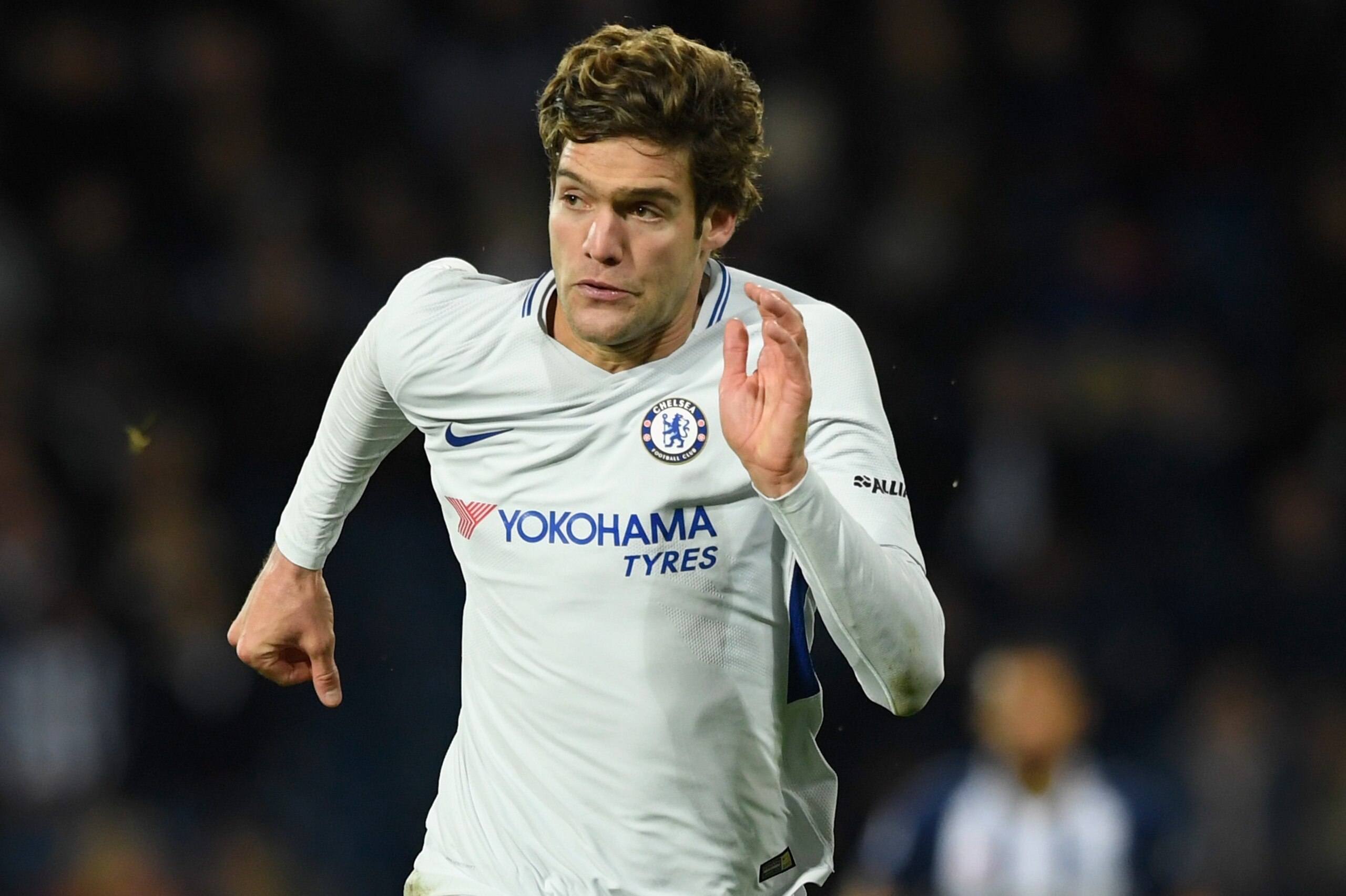 WEST BROMWICH, ENGLAND - NOVEMBER 18:  Chelsea player Marcos Alonso in action during the Premier League match between West Bromwich Albion and Chelsea at The Hawthorns on November 18, 2017 in West Bromwich, England.  (Photo by Stu Forster/Getty Images)