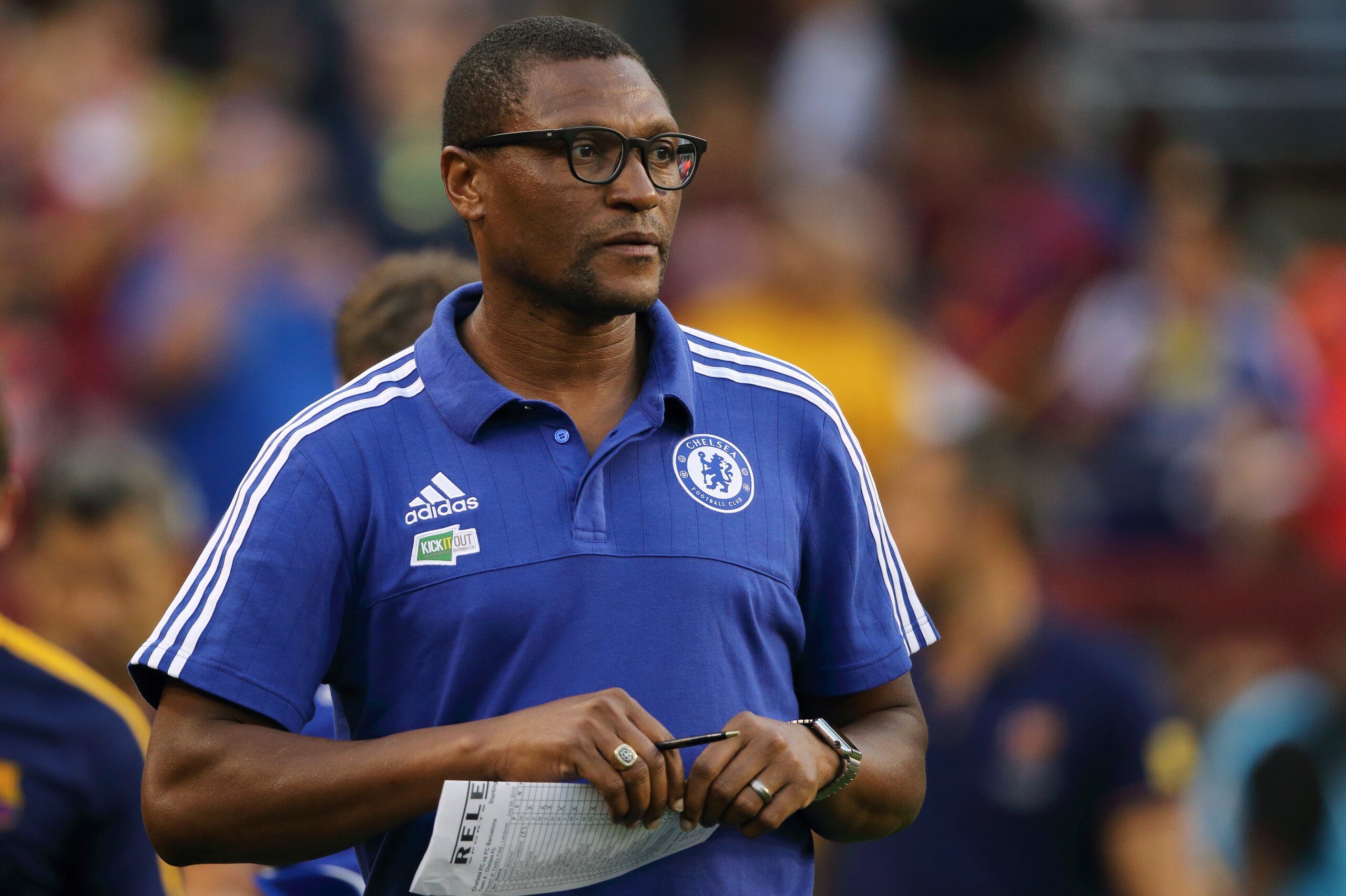 LANDOVER, UNITED STATES - JULY 28:  Chelsea Technical Director Michael Emenalo during the International Champions Cup match between Barcelona and Chelsea at FedExField on July 28, 2015 in Landover, Maryland.  (Photo by Matthew Ashton - AMA/Getty Images)