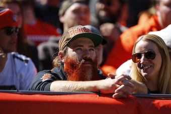 CLEVELAND, OH - OCTOBER 01: Cleveland Browns fans look on in the second half in the game against the Cincinnati Bengals at FirstEnergy Stadium on October 1, 2017 in Cleveland, Ohio. (Photo by Justin Aller /Getty Images)