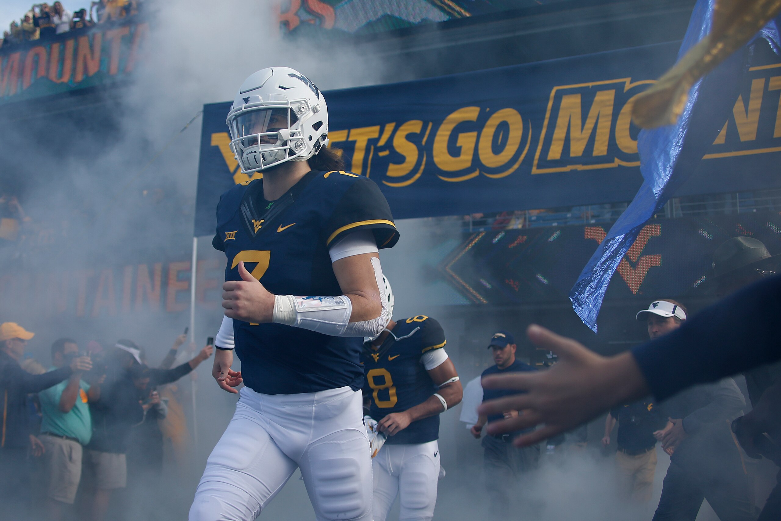 MORGANTOWN, WV - NOVEMBER 04: Will Grier #7 of the West Virginia Mountaineers takes the field against the Iowa State Cyclones at Mountaineer Field on November 04, 2017 in Morgantown, West Virginia. (Photo by Justin K. Aller/Getty Images) MORGANTOWN, WV - NOVEMBER 04: Will Grier #7 of the West Virginia Mountaineers takes the field against the Iowa State Cyclones at Mountaineer Field on November 04, 2017 in Morgantown, West Virginia. (Photo by Justin K. Aller/Getty Images)