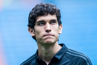 MADRID, SPAIN - SEPTEMBER 09: Jesus Vallejo of Real Madrid looks prior the La Liga match between Real Madrid and Levante UD at the Estadio Santiago Bernabeu on 09 September 2017 in Madrid, Spain. (Photo by Power Sport Images/Getty Images)