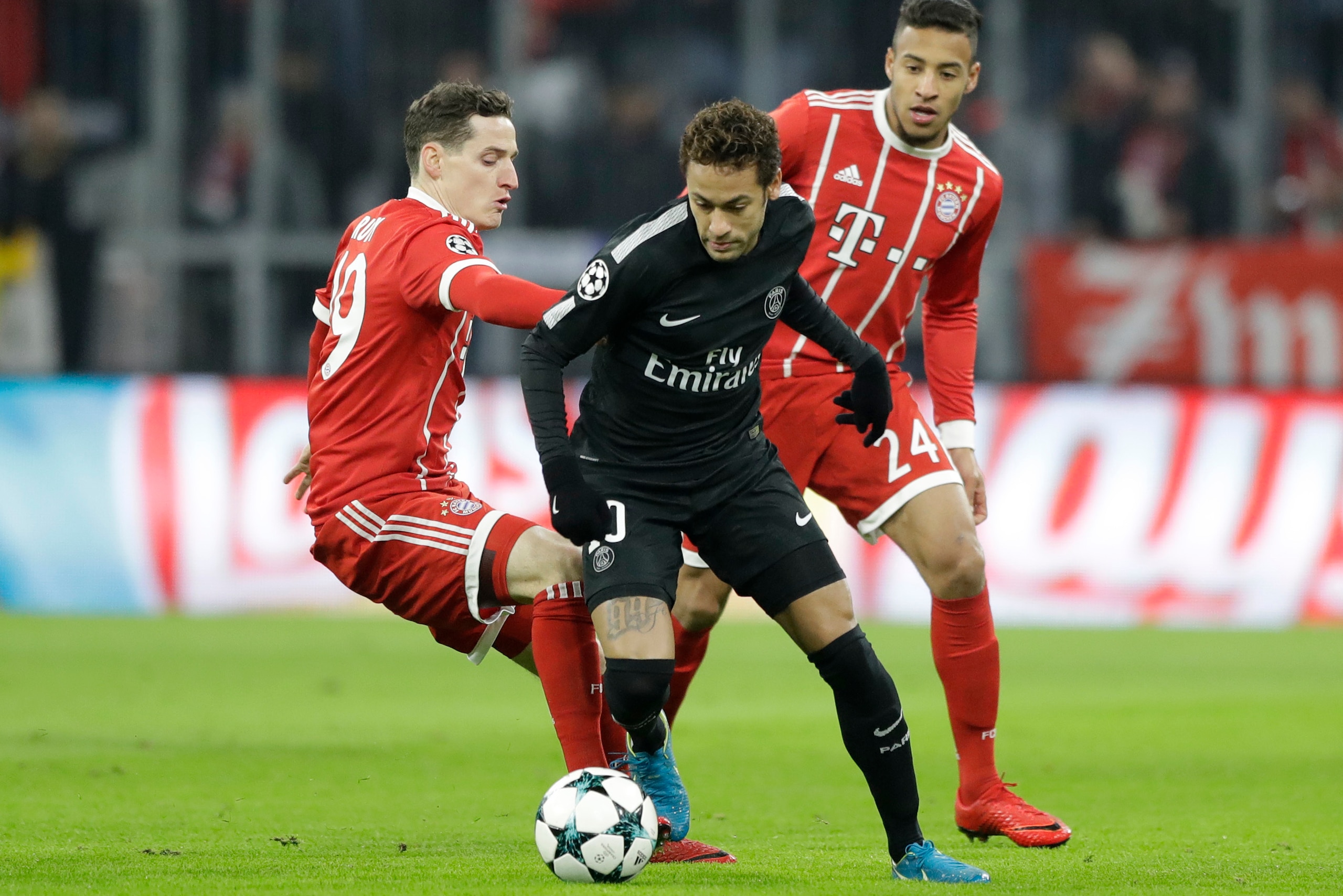 Neymar struggled to find space in the first half.