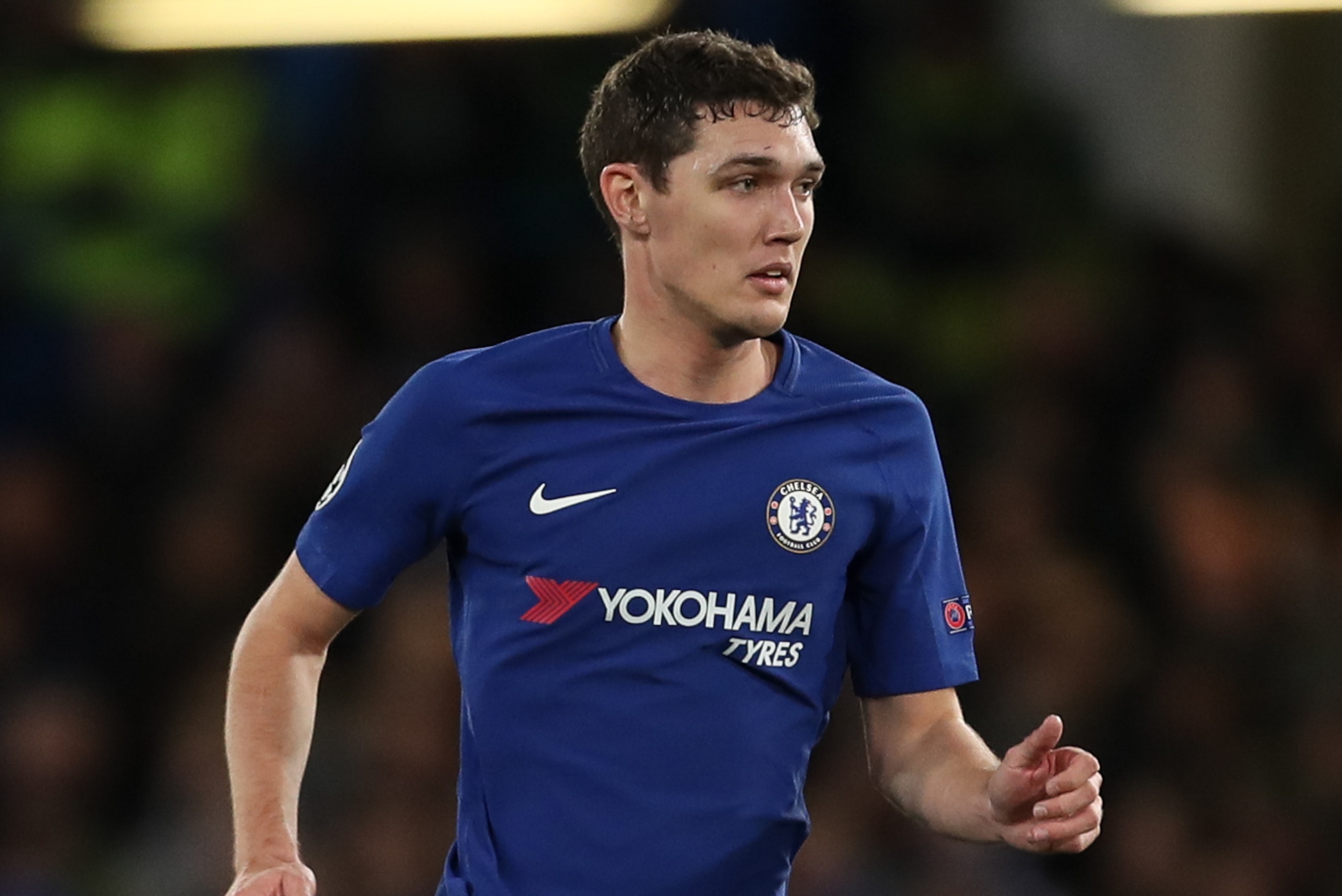 LONDON, ENGLAND - DECEMBER 05: Andreas Christensen of Chelsea during the UEFA Champions League group C match between Chelsea FC and Atletico Madrid at Stamford Bridge on December 5, 2017 in London, United Kingdom. (Photo by Robbie Jay Barratt - AMA/Getty LONDON, ENGLAND - DECEMBER 05: Andreas Christensen of Chelsea during the UEFA Champions League group C match between Chelsea FC and Atletico Madrid at Stamford Bridge on December 5, 2017 in London, United Kingdom. (Photo by Robbie Jay Barratt - AMA/Getty