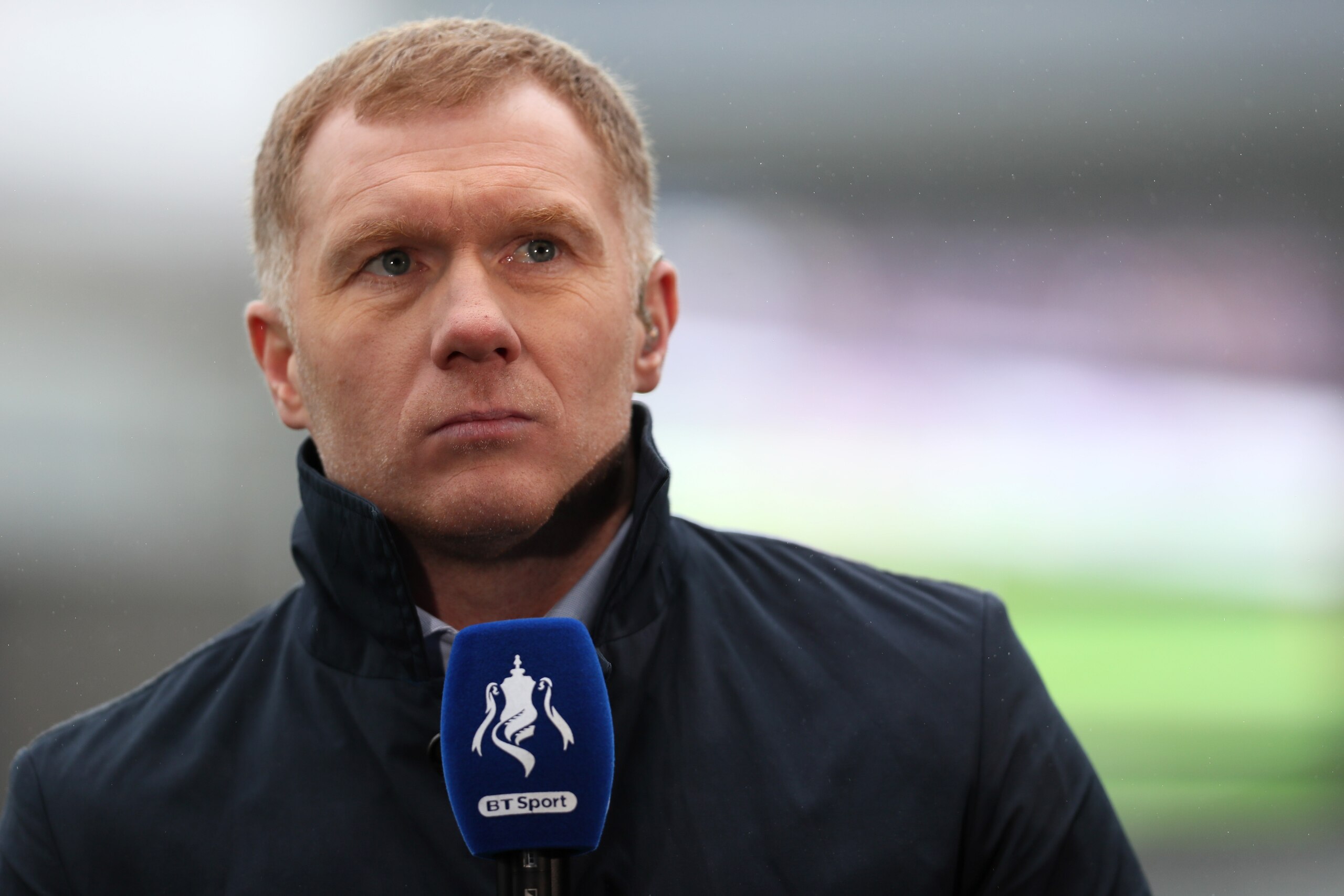 BLACKBURN, ENGLAND - FEBRUARY 19:  Paul Scholes performs media duties prior to the Emirates FA Cup Fifth Round match between Blackburn Rovers and Manchester United at Ewood Park on February 19, 2017 in Blackburn, England.  (Photo by Matthew Ashton - AMA/G