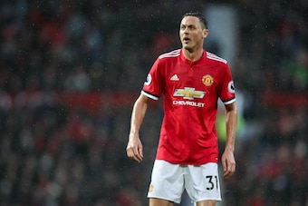 MANCHESTER, ENGLAND - NOVEMBER 25: Nemanja Matic of Manchester United during the Premier League match between Manchester United and Brighton and Hove Albion at Old Trafford on November 25, 2017 in Manchester, England. (Photo by Robbie Jay Barratt - AMA/Ge